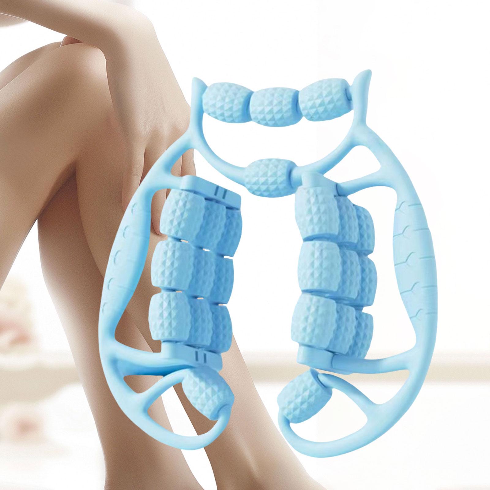 Hand Held Muscle Roller for Legs 24 Wheeled Massage Tool Equipment for Waist Blue