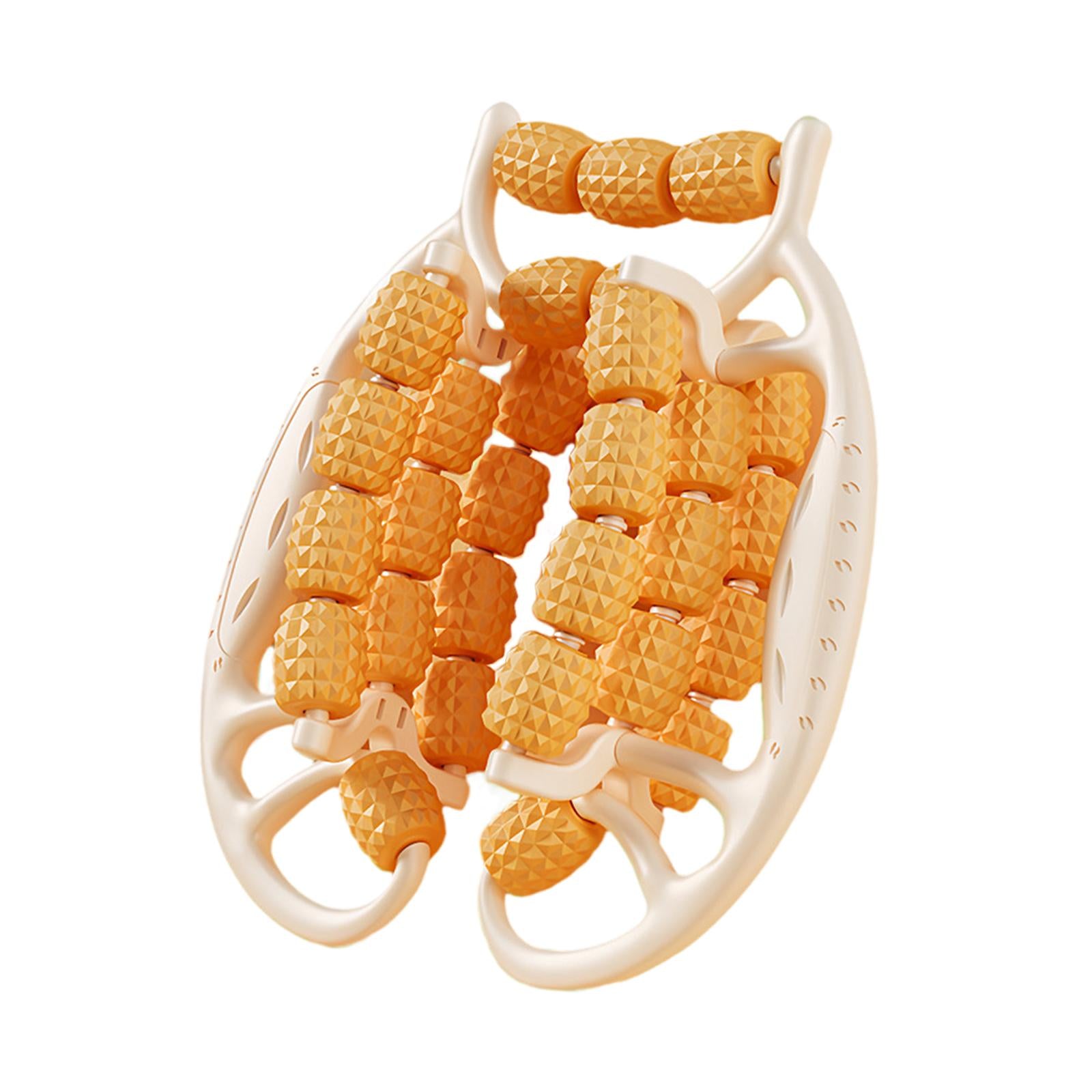 Circular Leg Clamp 29 Wheels Handheld Muscle Roller for Sports Full Body Gym Orange