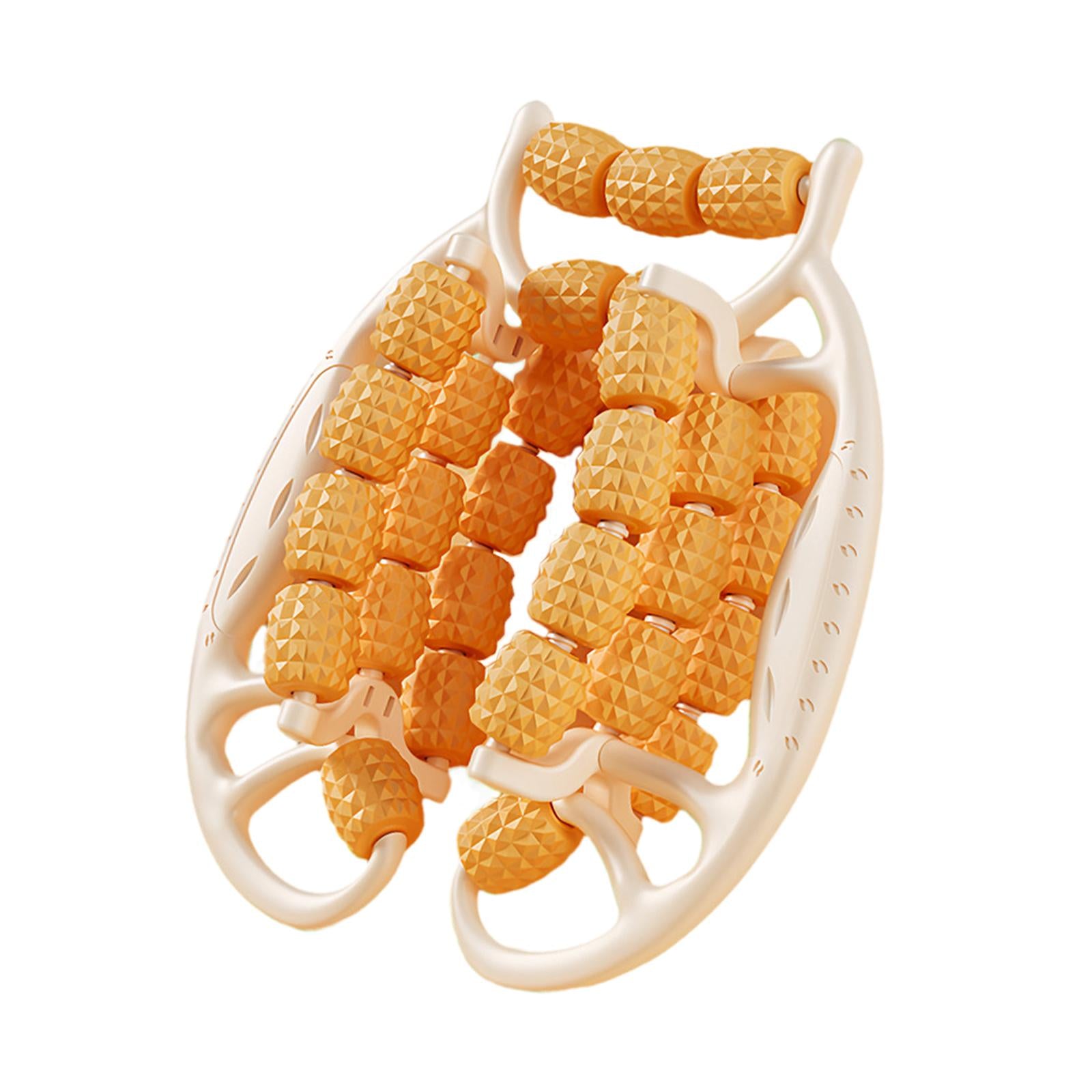 Circular Leg Clamp 29 Wheels Handheld Muscle Roller for Sports Full Body Gym Orange