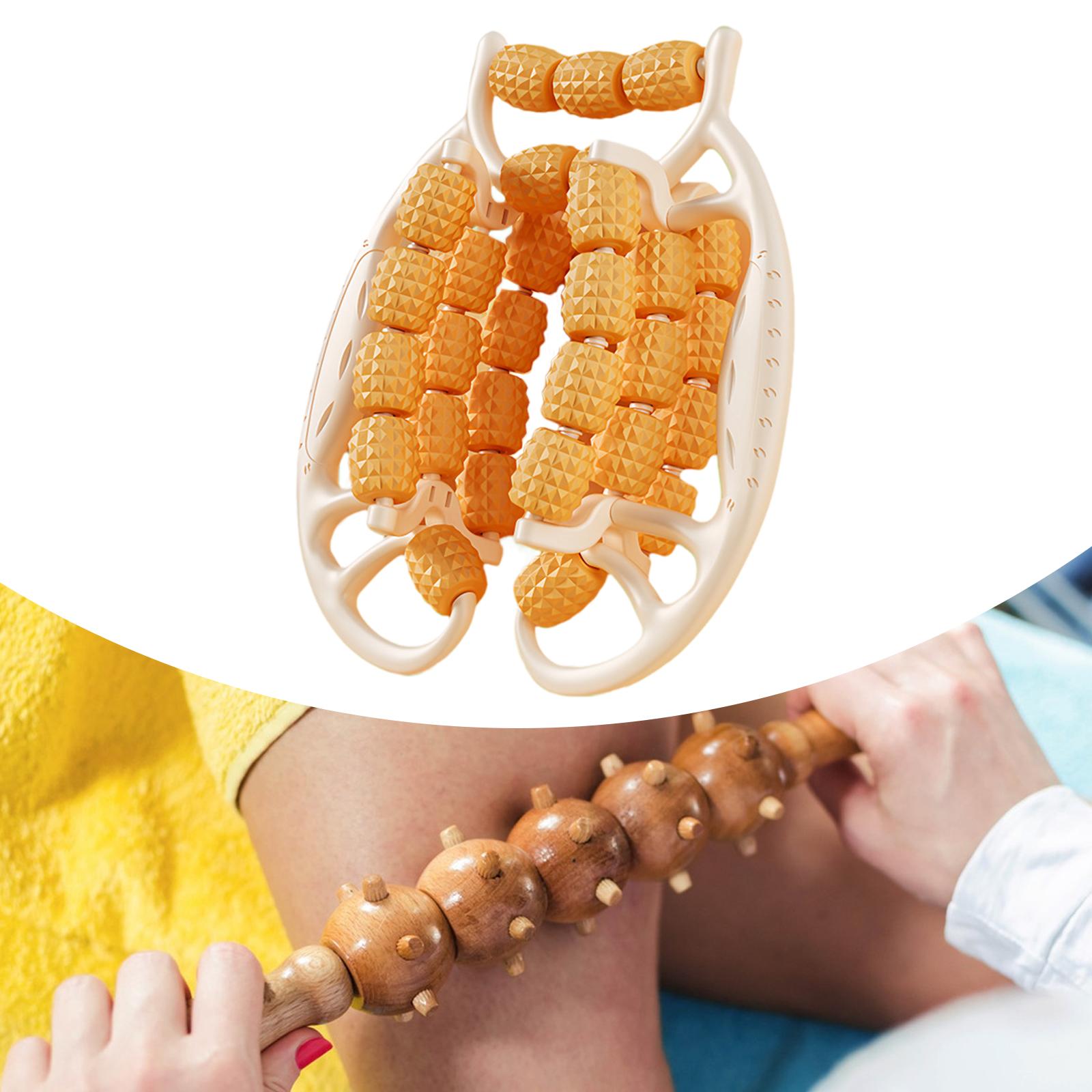 Circular Leg Clamp 29 Wheels Handheld Muscle Roller for Sports Full Body Gym Orange