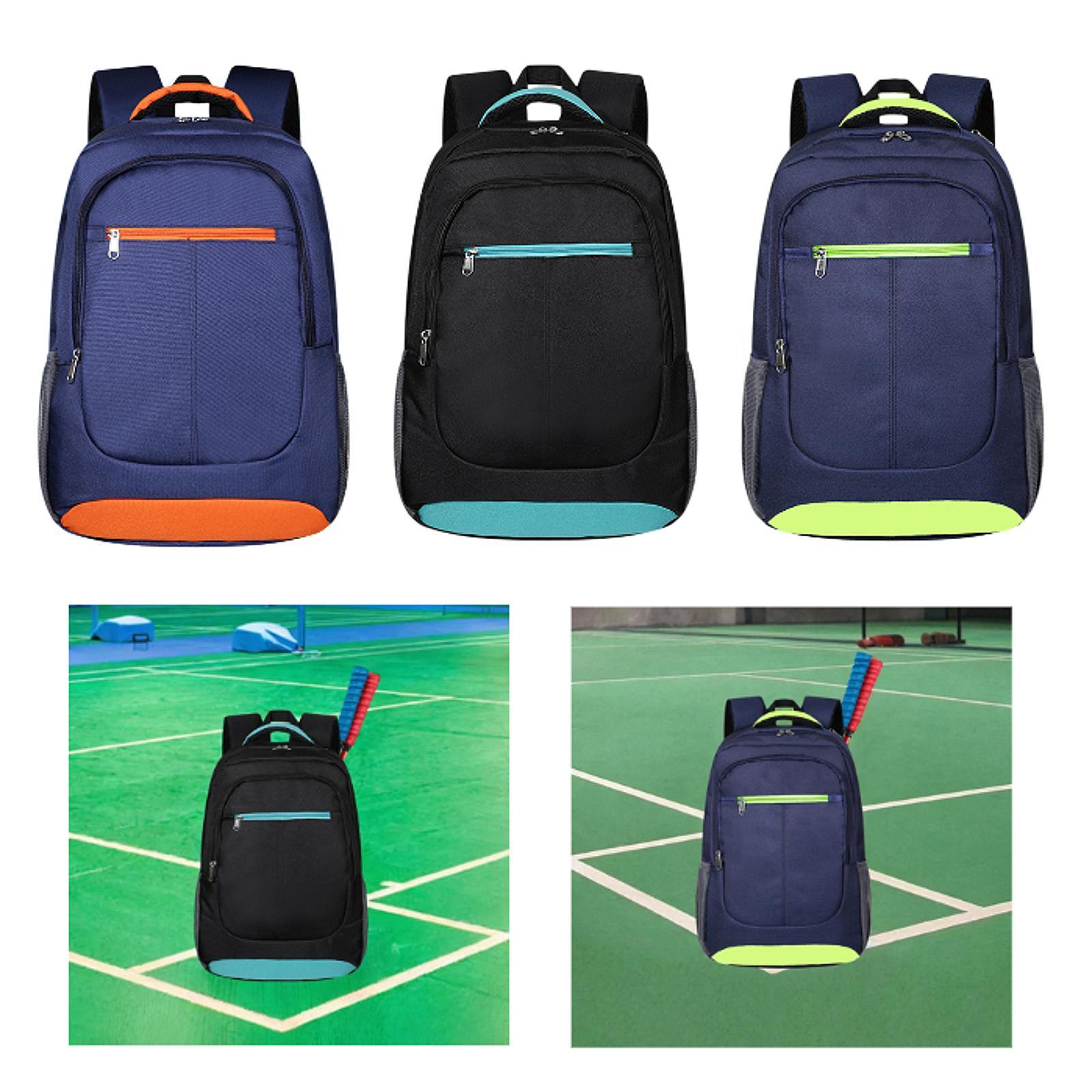 Tennis Bag Laptop Backpack Back Pack Duffel for Players Outdoor Training Dark Blue Orange
