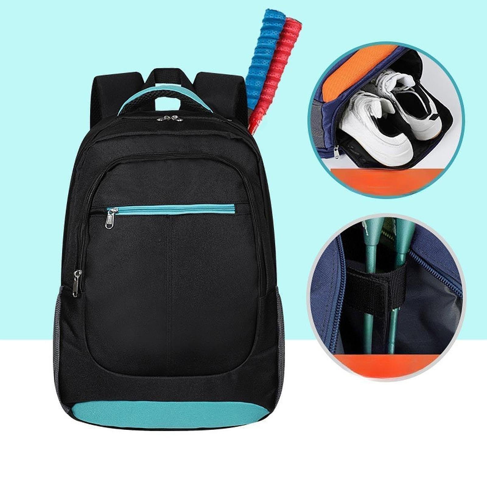 Tennis Bag Laptop Backpack Back Pack Duffel for Players Outdoor Training Black