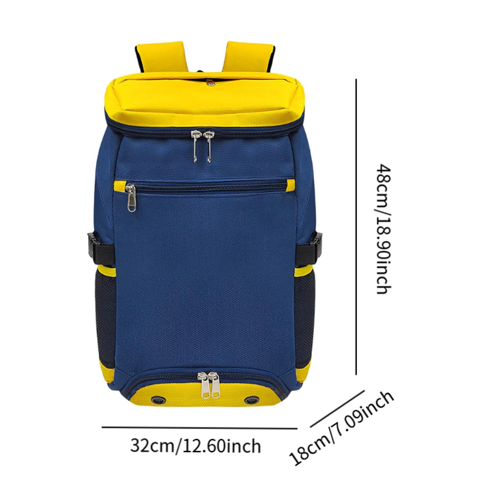 Tennis Bag Backpack Daypack Duffel for Outdoor Pickleball Badminton Racquets Blue Yellow