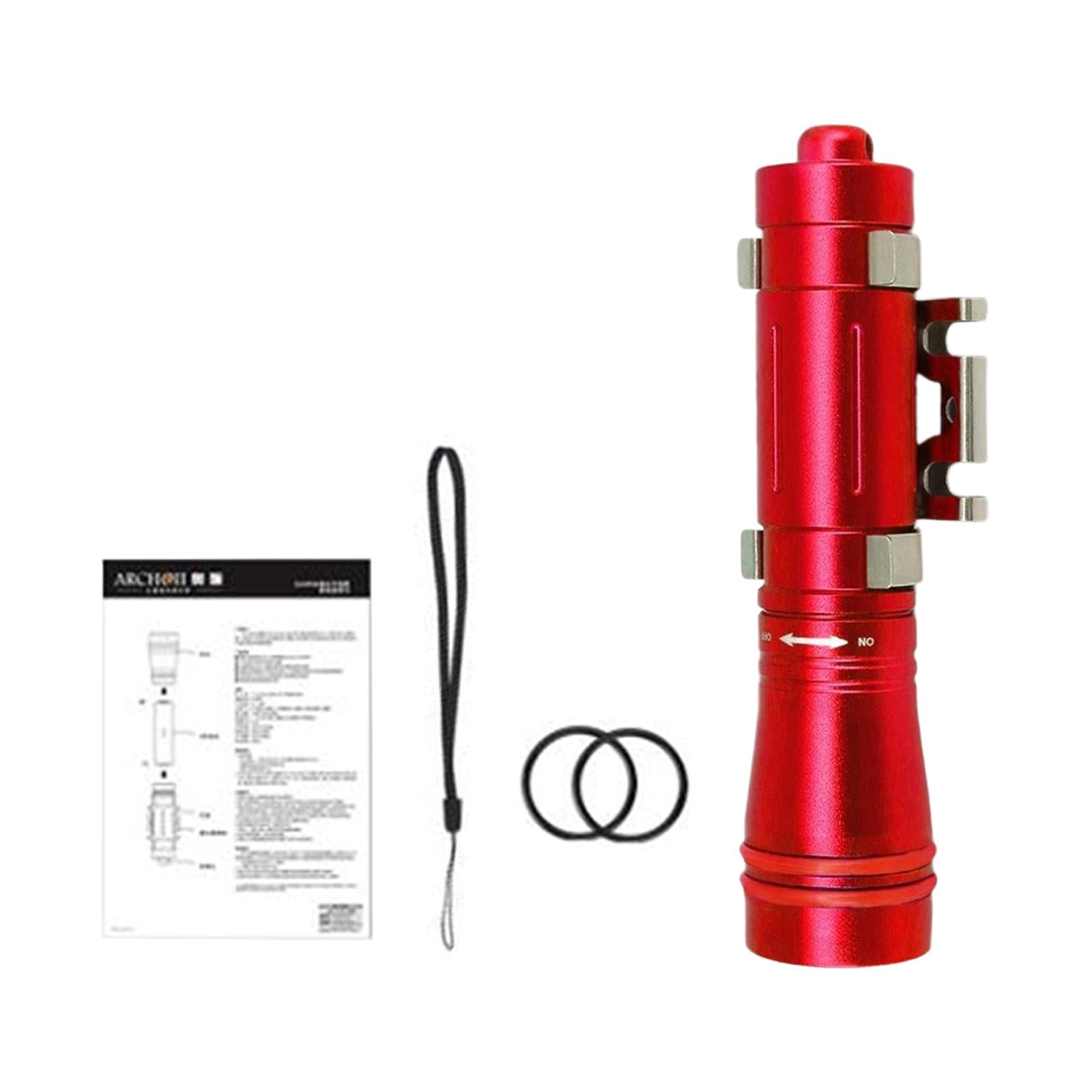 Diving Flashlight LED Camping Torch for Night Diving Emergency Deep Cave Red