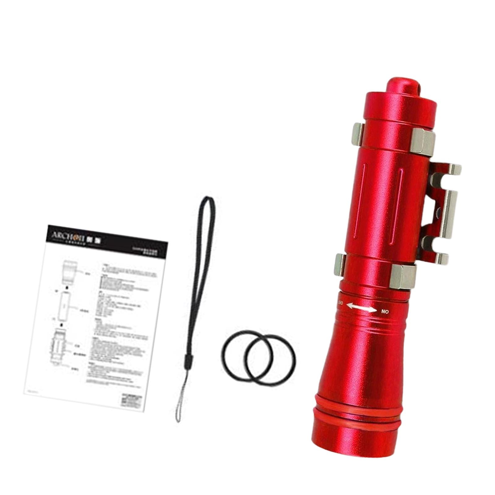 Diving Flashlight LED Camping Torch for Night Diving Emergency Deep Cave Red