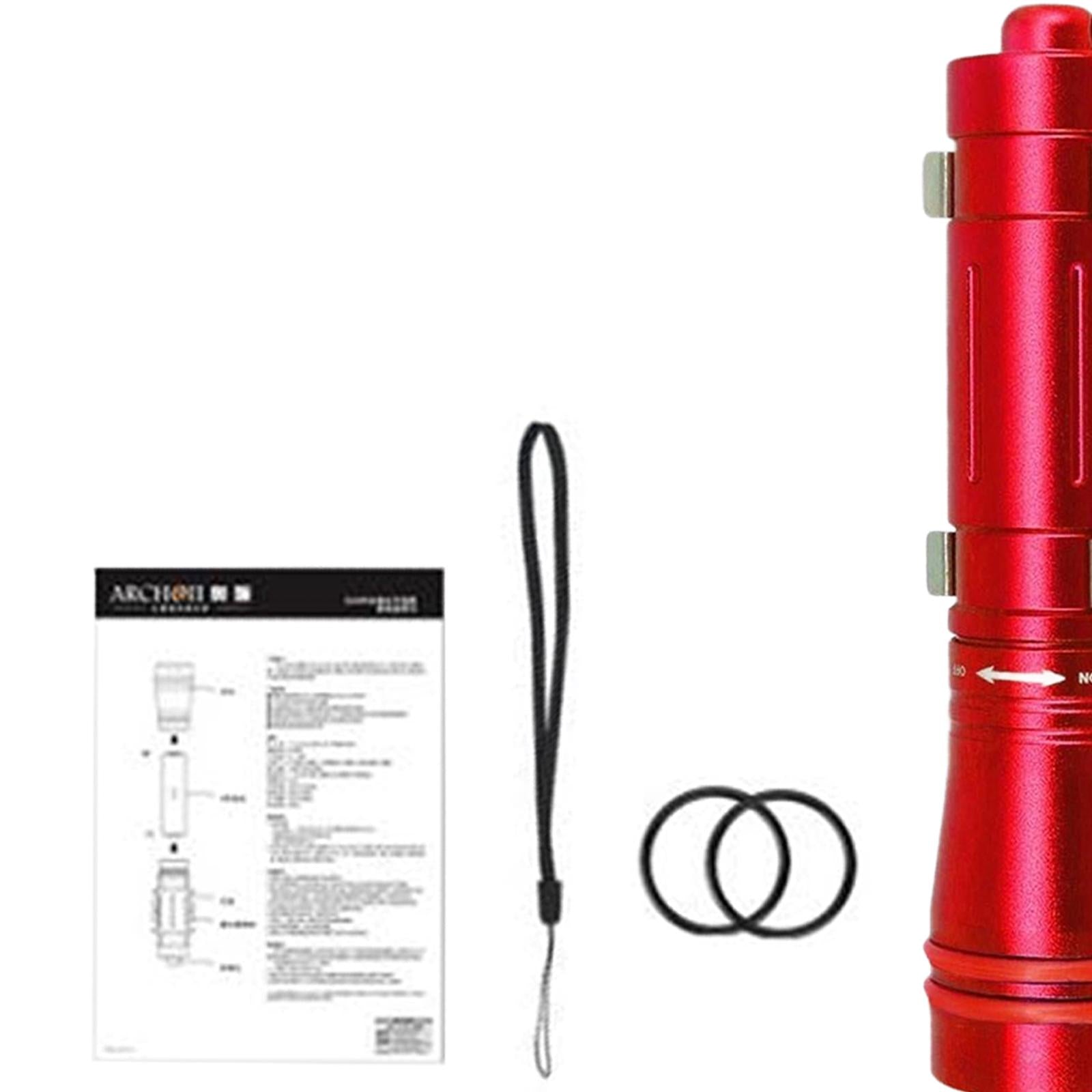 Diving Flashlight LED Camping Torch for Night Diving Emergency Deep Cave Red