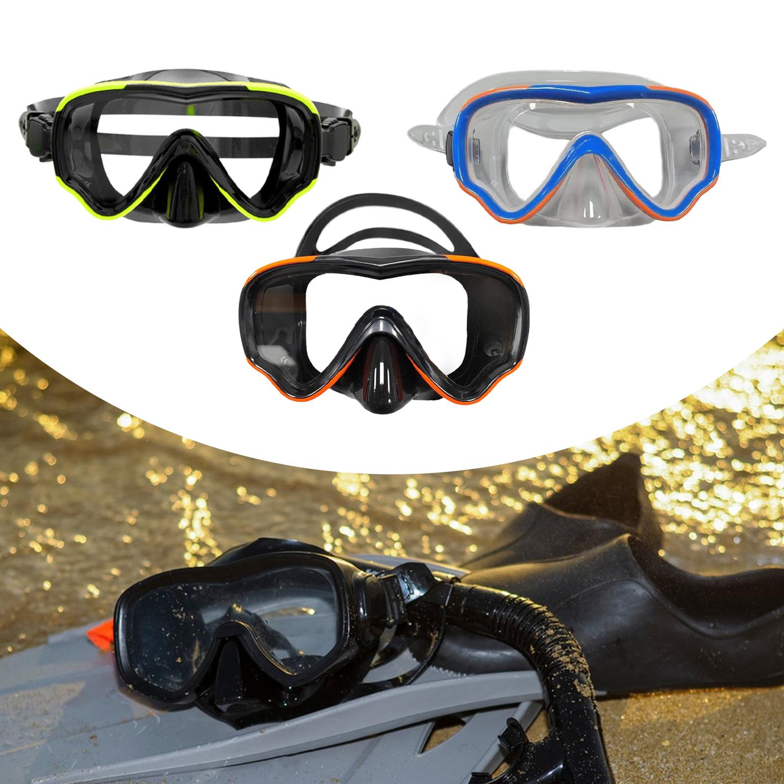 Diving Glasses Comfortable Snorkeling Goggles for Swimming Diving Snorkeling Yellow Black