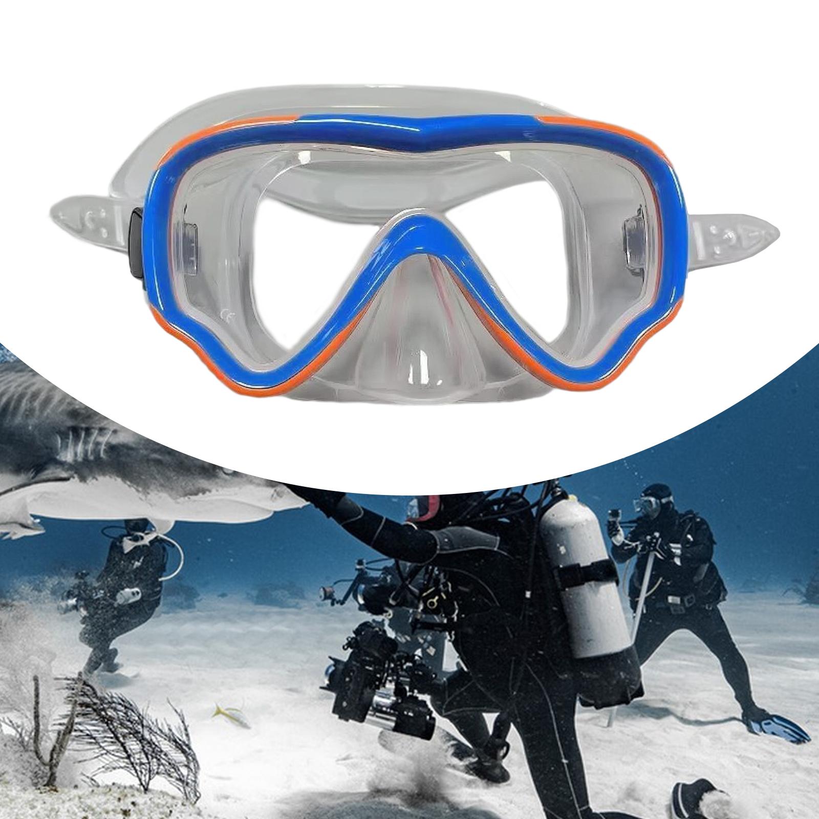 Diving Glasses Comfortable Snorkeling Goggles for Swimming Diving Snorkeling Orange Blue