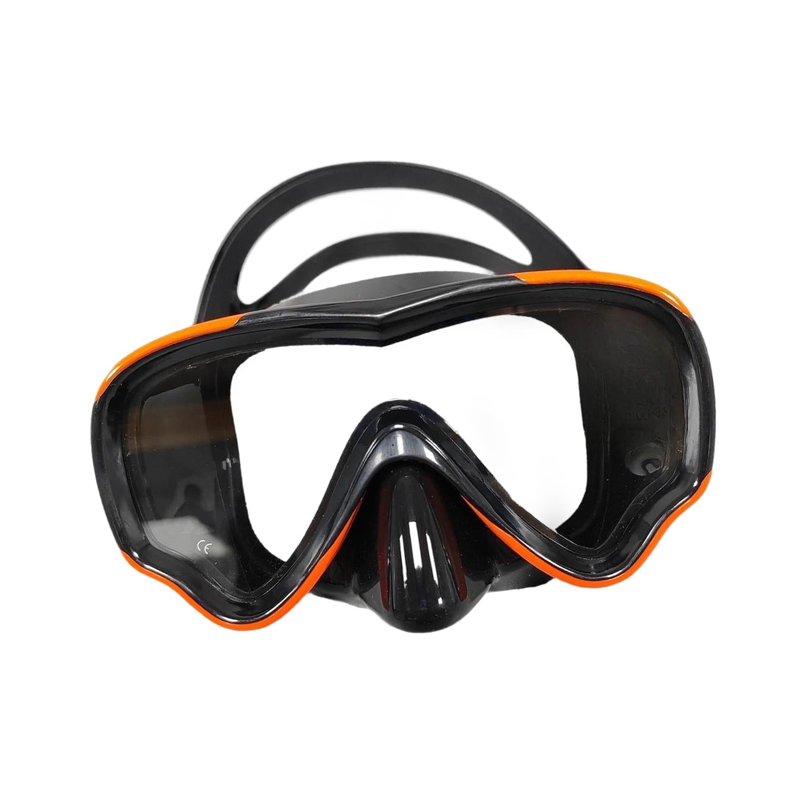 Diving Glasses Comfortable Snorkeling Goggles for Swimming Diving Snorkeling Orange Black
