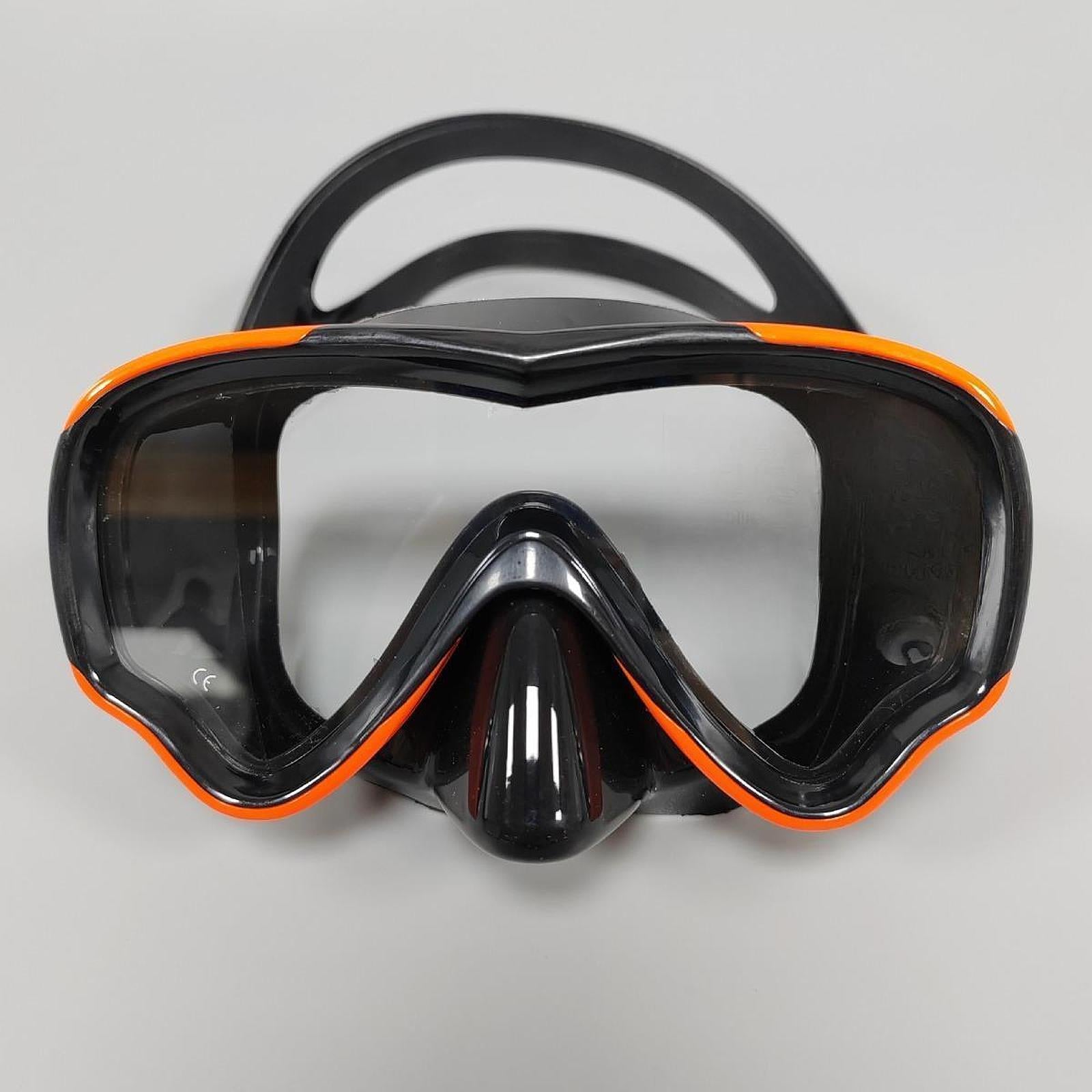 Diving Glasses Comfortable Snorkeling Goggles for Swimming Diving Snorkeling Orange Black
