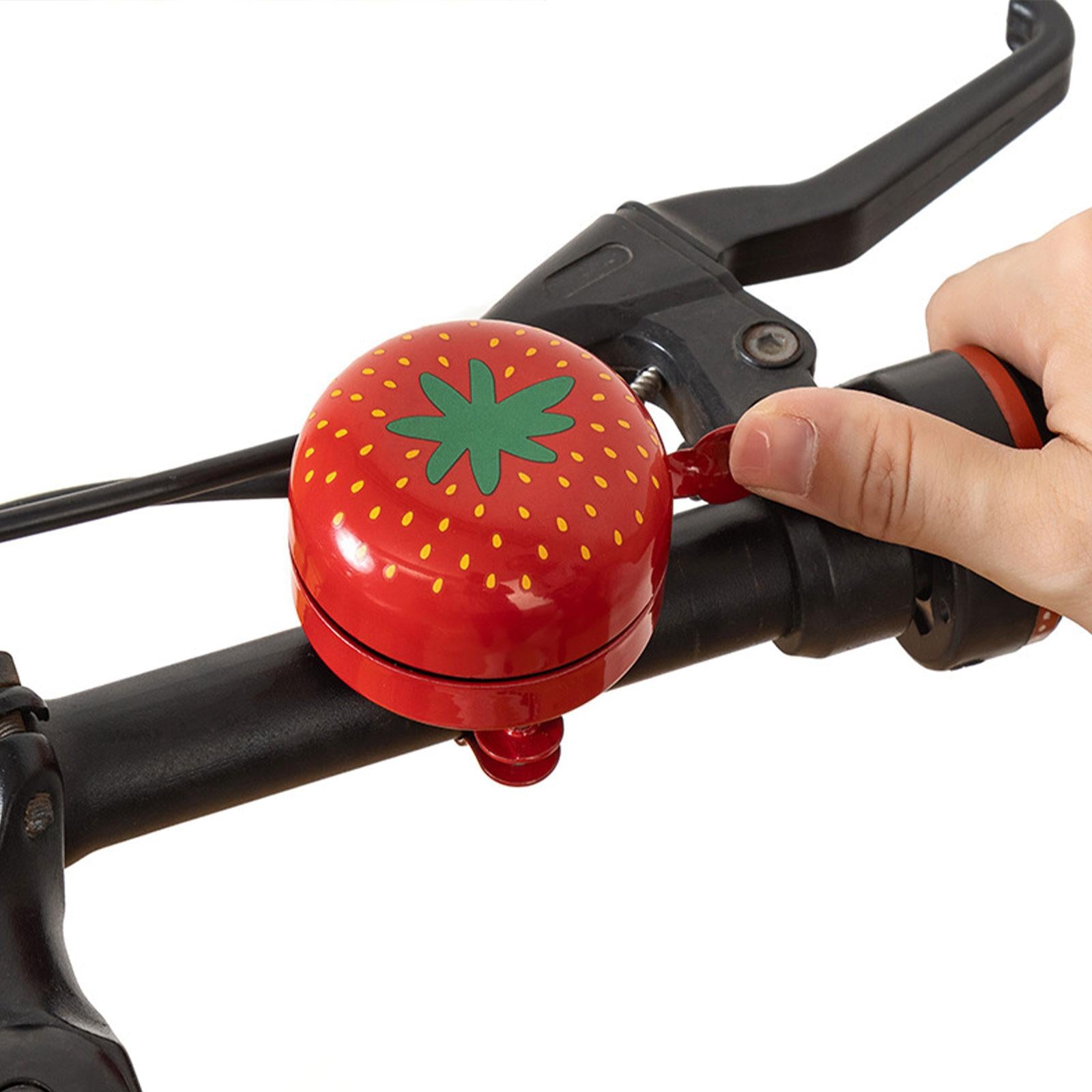 Kids Bike Bell Bicycle Handlebar Bell Novelty Fruit Shaped Cycling Bell Strawberry