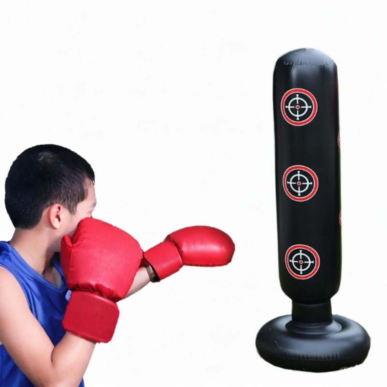 Inflatable Punch Bag Punchbag for Karate Practicing Indoor Outdoor Women Men Black