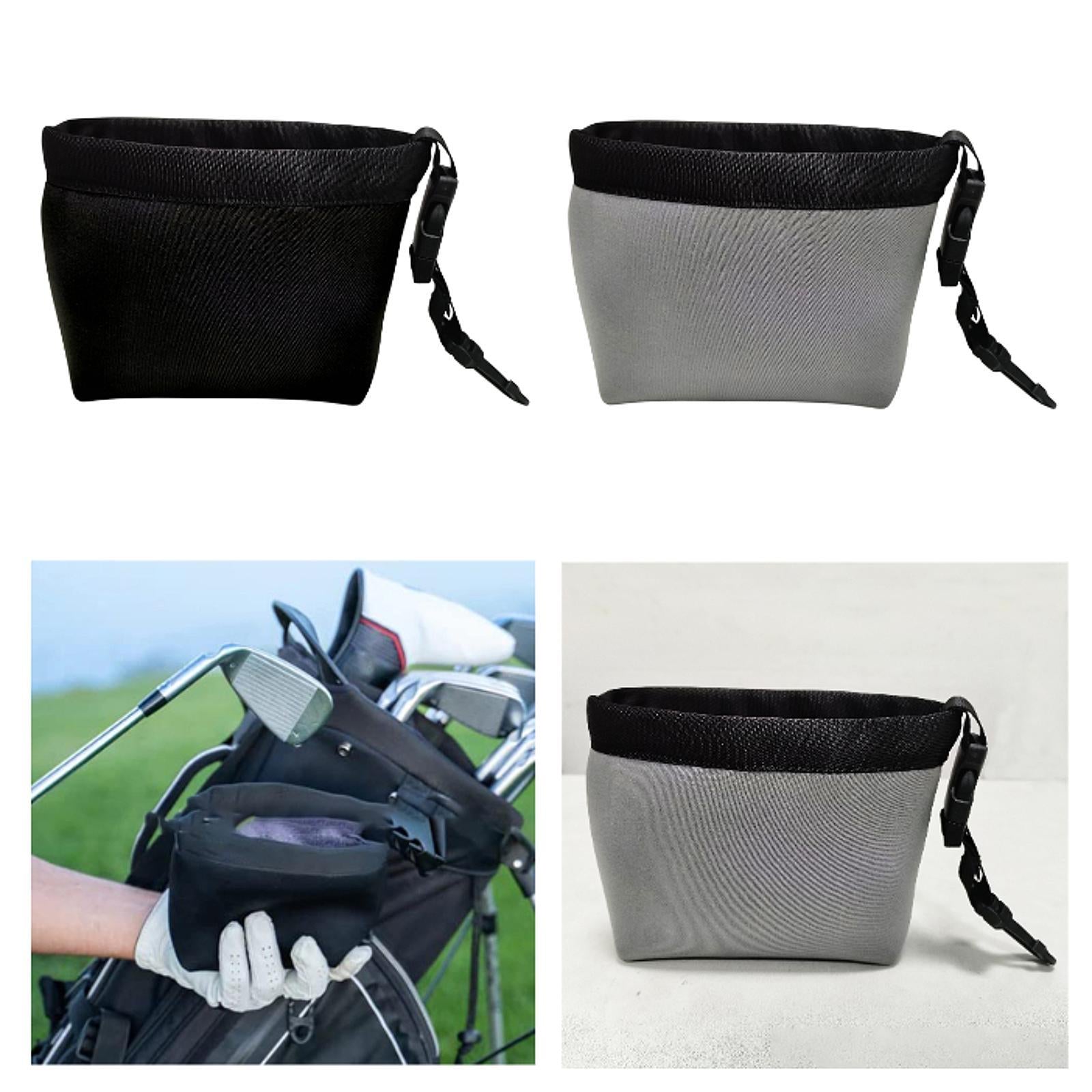 Golf Club Cleaning Bag Golf Ball Wiping Bag for Golf Training Outdoor Sports Black