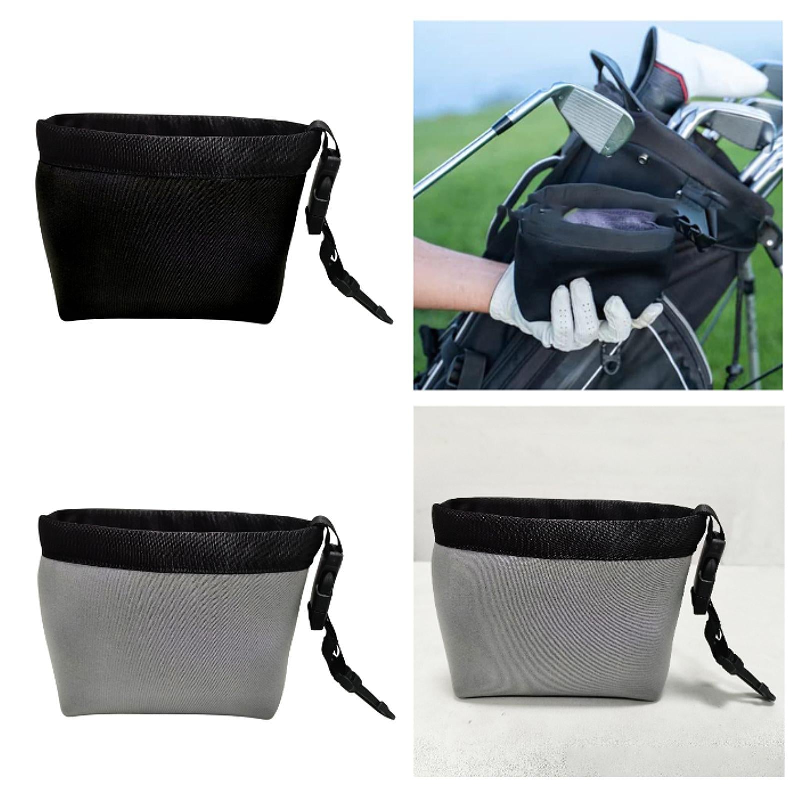 Golf Club Cleaning Bag Golf Ball Wiping Bag for Golf Training Outdoor Sports Black