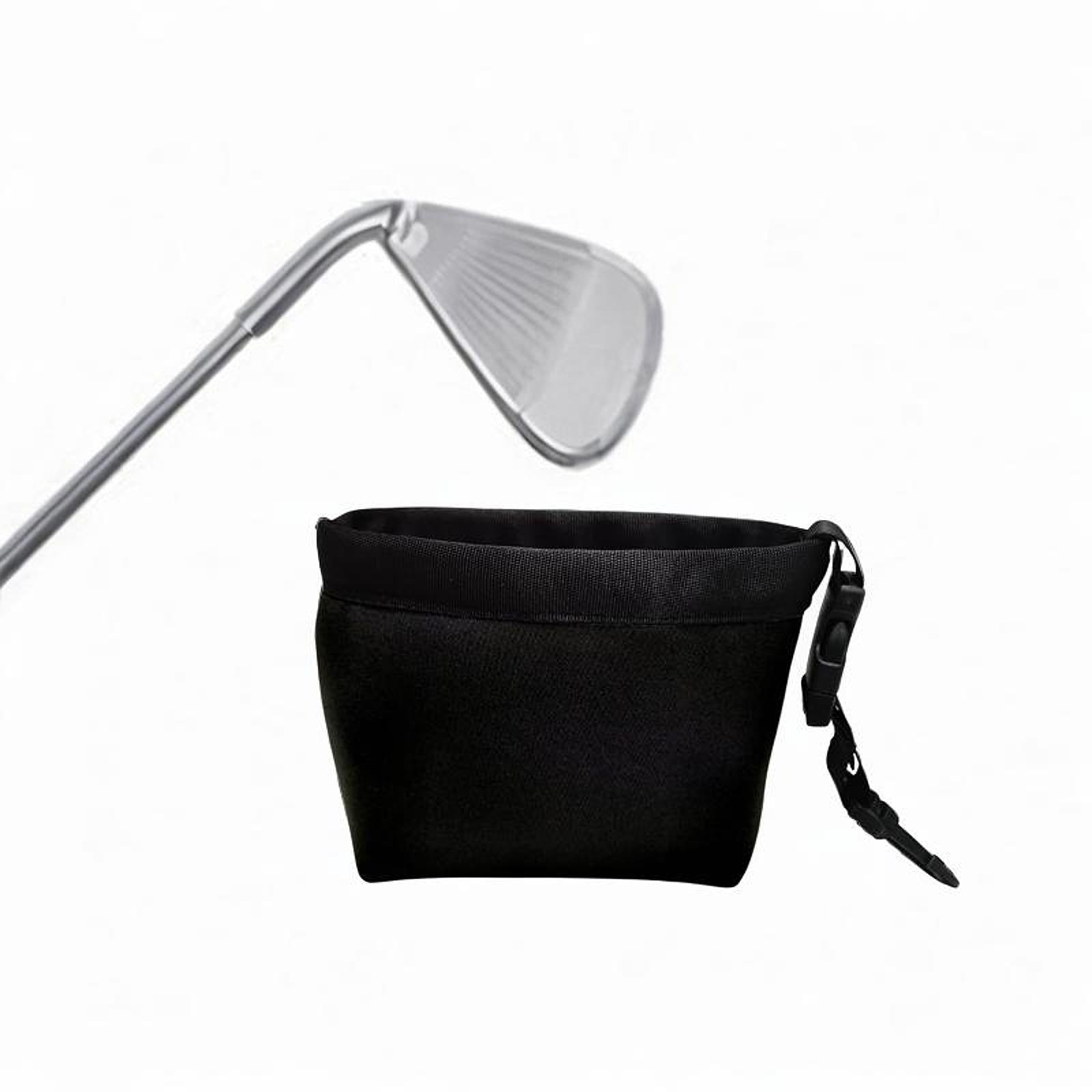Golf Club Cleaning Bag Golf Ball Wiping Bag for Golf Training Outdoor Sports Black