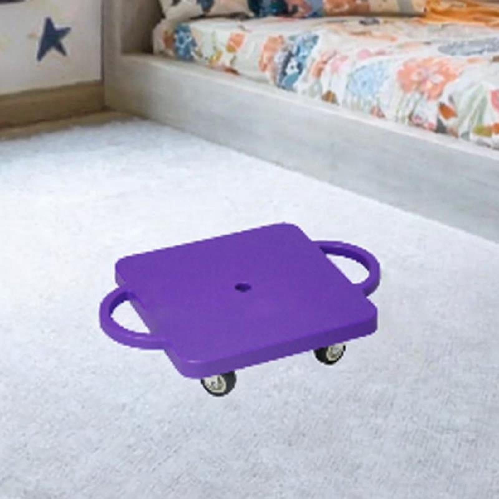 Floor Scooter Board with Handles Play Equipment Gross Motor Toy with Casters Violet