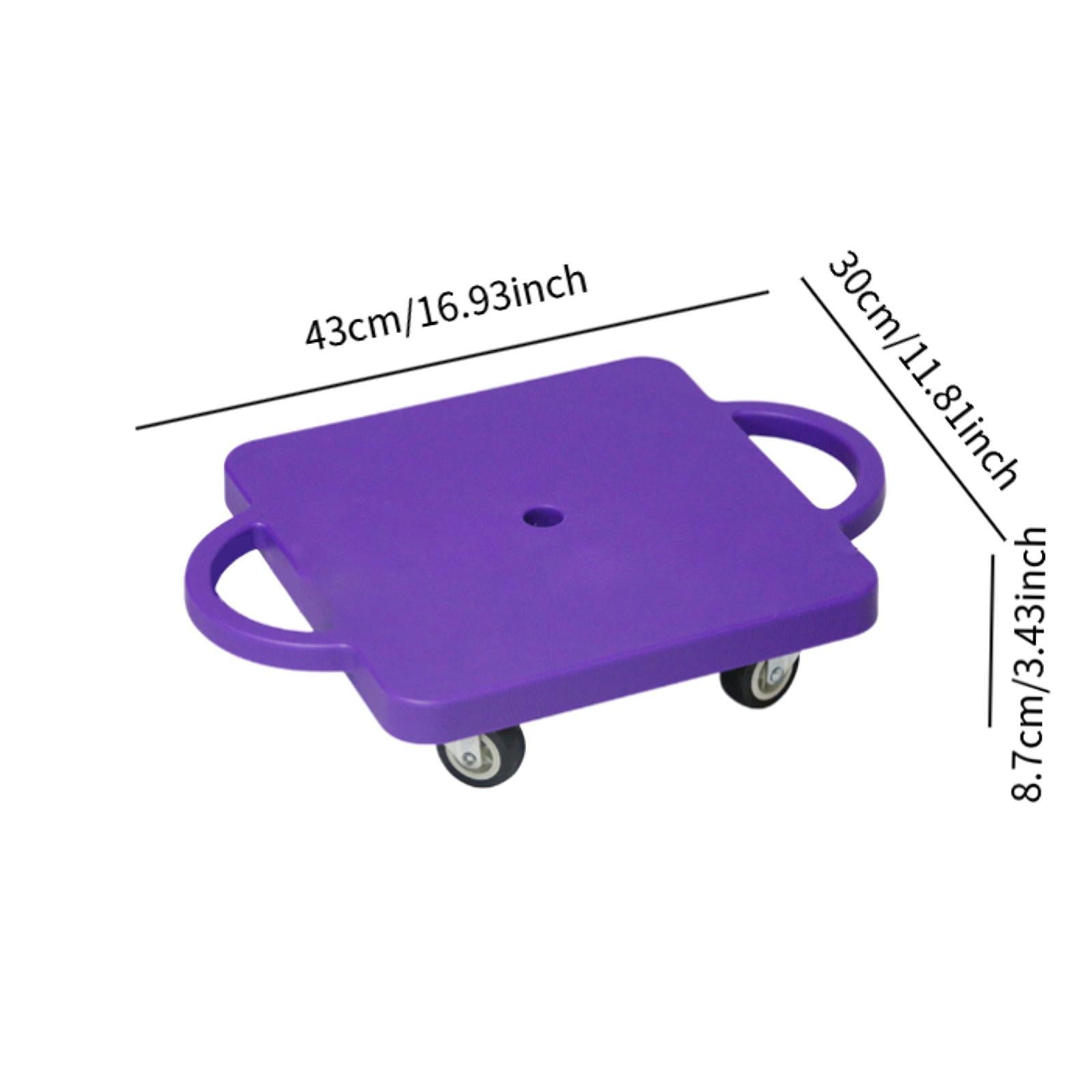 Floor Scooter Board with Handles Play Equipment Gross Motor Toy with Casters Violet