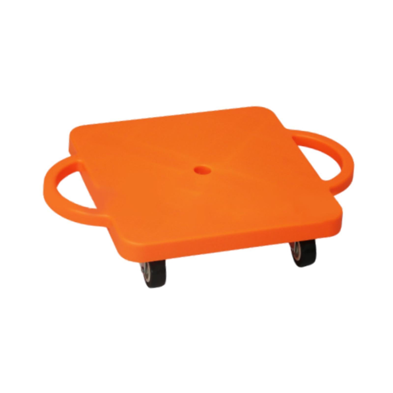 Floor Scooter Board with Handles Play Equipment Gross Motor Toy with Casters Orange