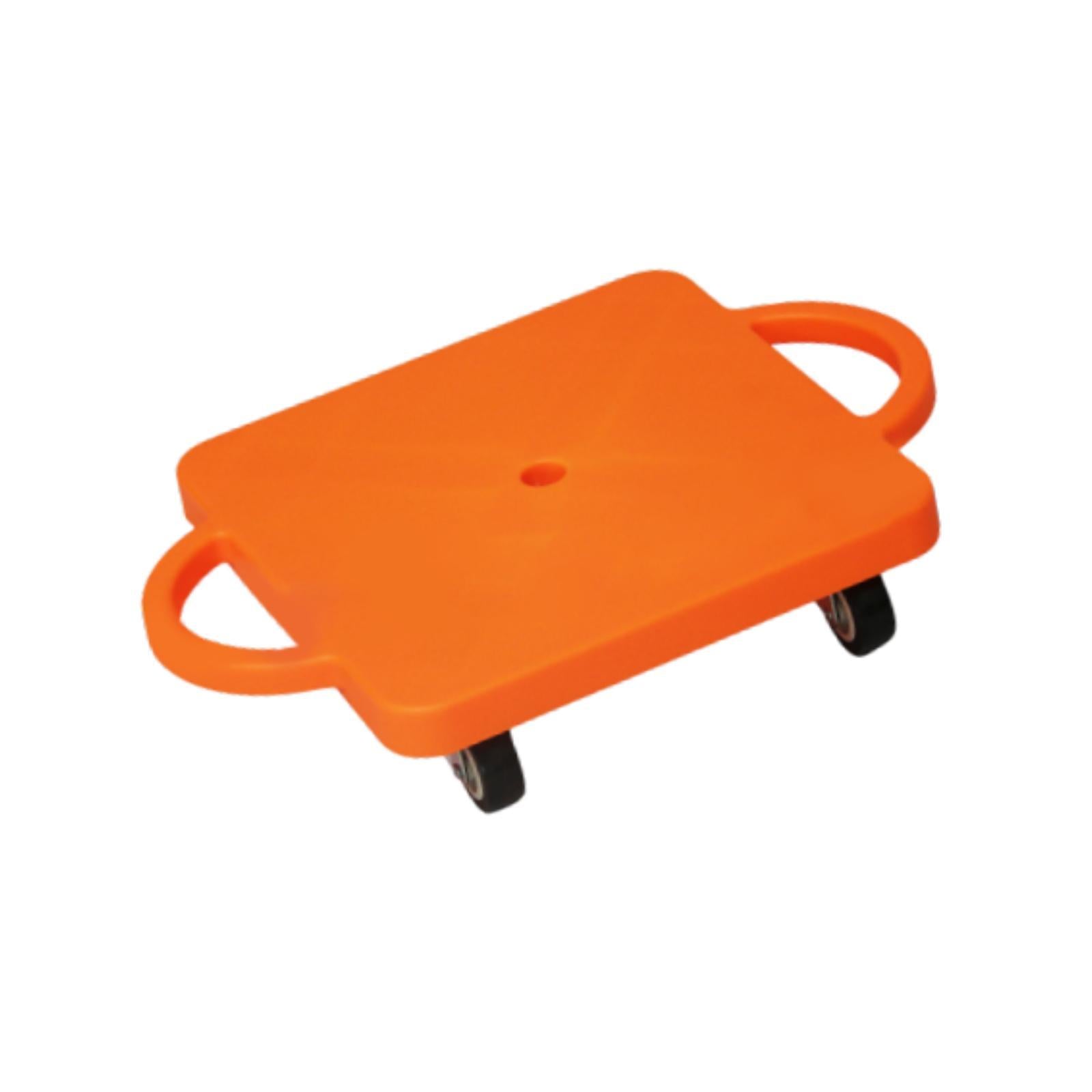Floor Scooter Board with Handles Play Equipment Gross Motor Toy with Casters Orange