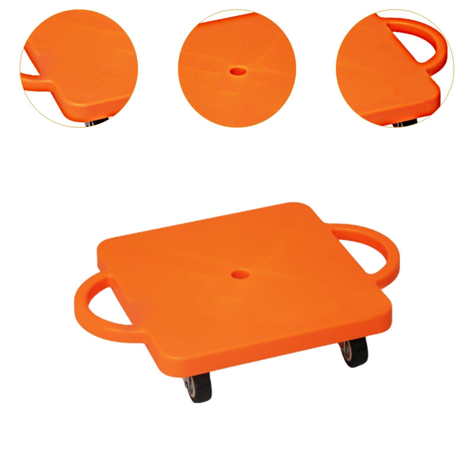 Floor Scooter Board with Handles Play Equipment Gross Motor Toy with Casters Orange