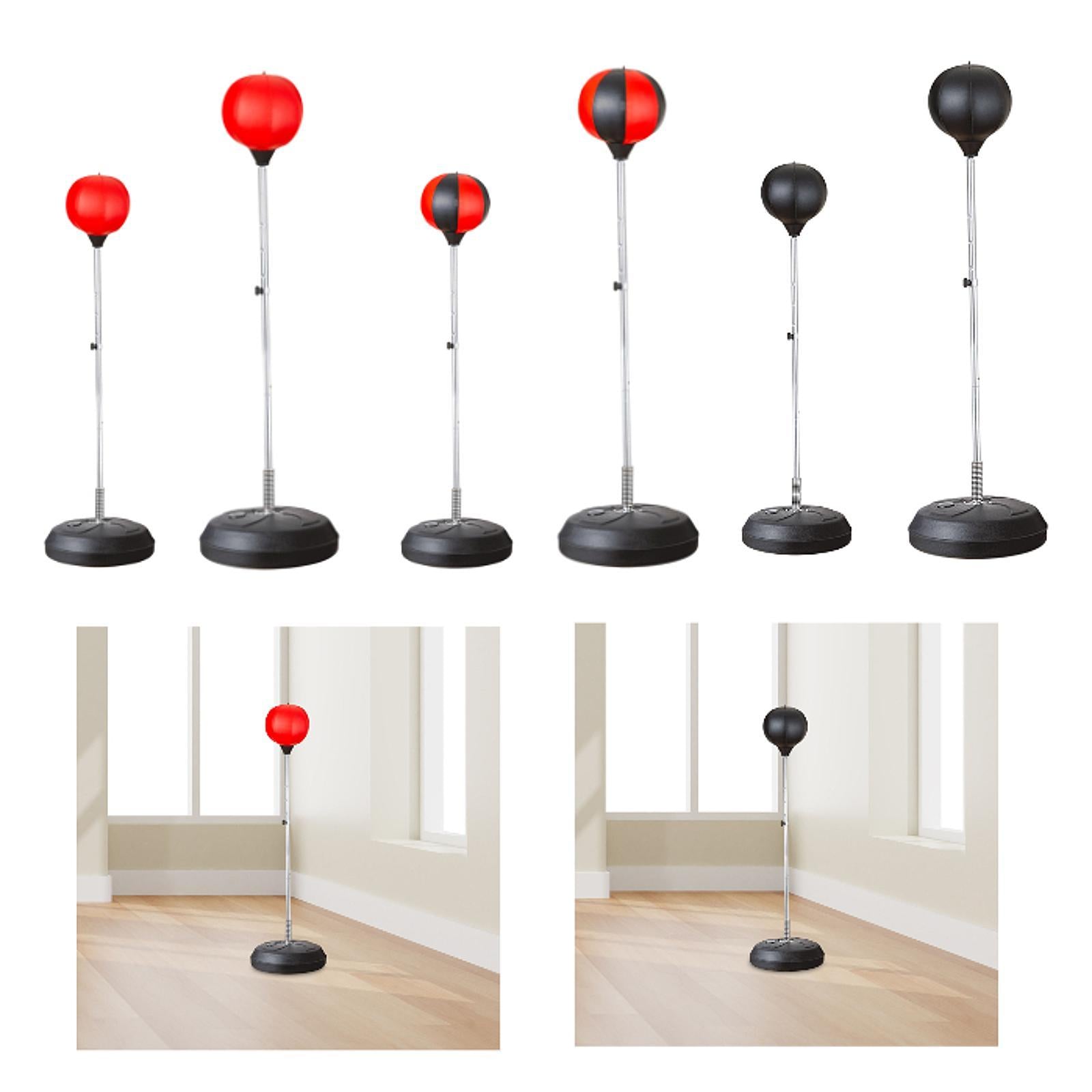 Punching Bag with Stand Stand up Sandbag Focus Reflex Ball Adjustable Height Red for Adults