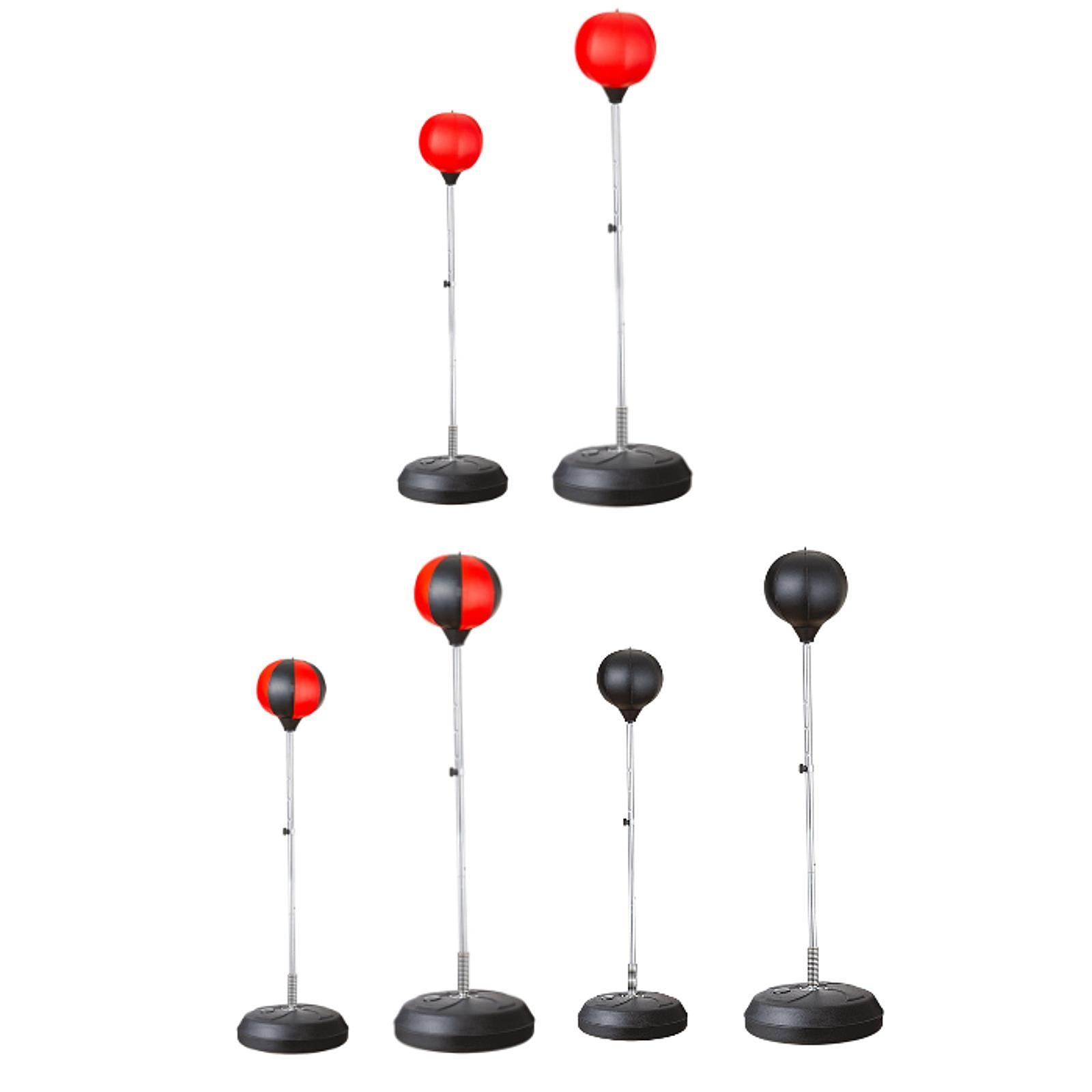 Punching Bag with Stand Stand up Sandbag Focus Reflex Ball Adjustable Height Red for Adults