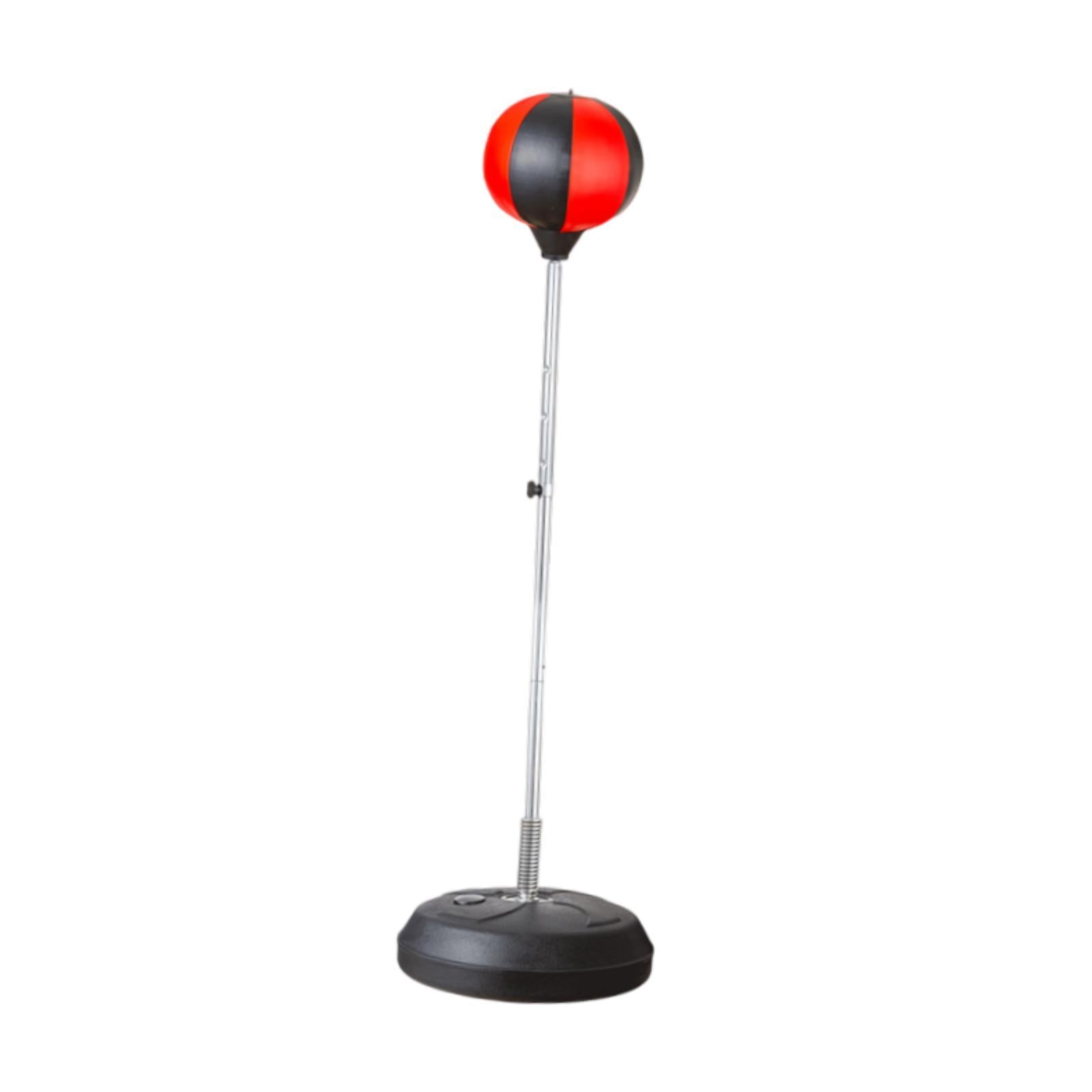 Punching Bag with Stand Stand up Sandbag Focus Reflex Ball Adjustable Height Black Red for Adults