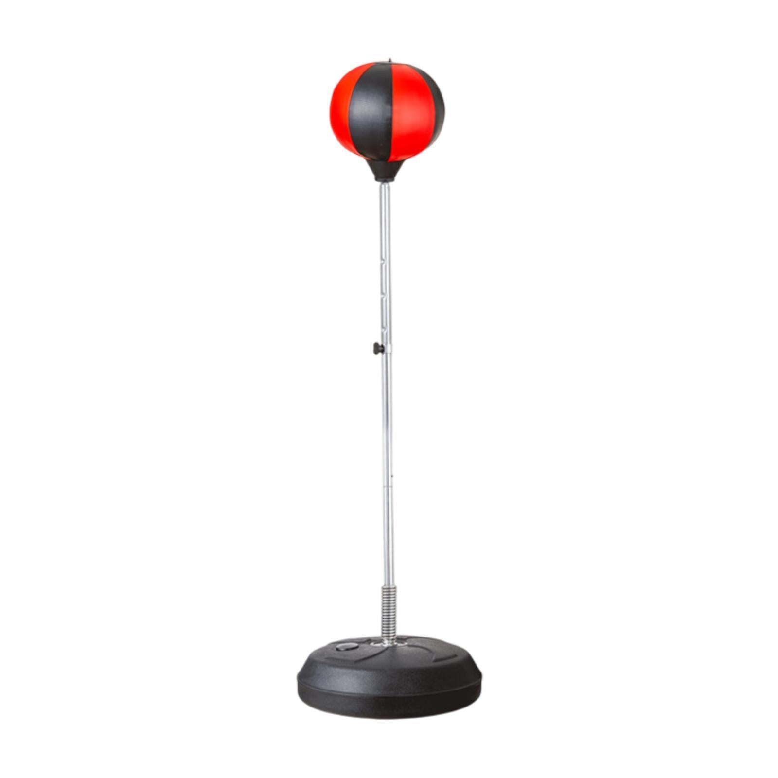 Punching Bag with Stand Stand up Sandbag Focus Reflex Ball Adjustable Height Black Red for Kids