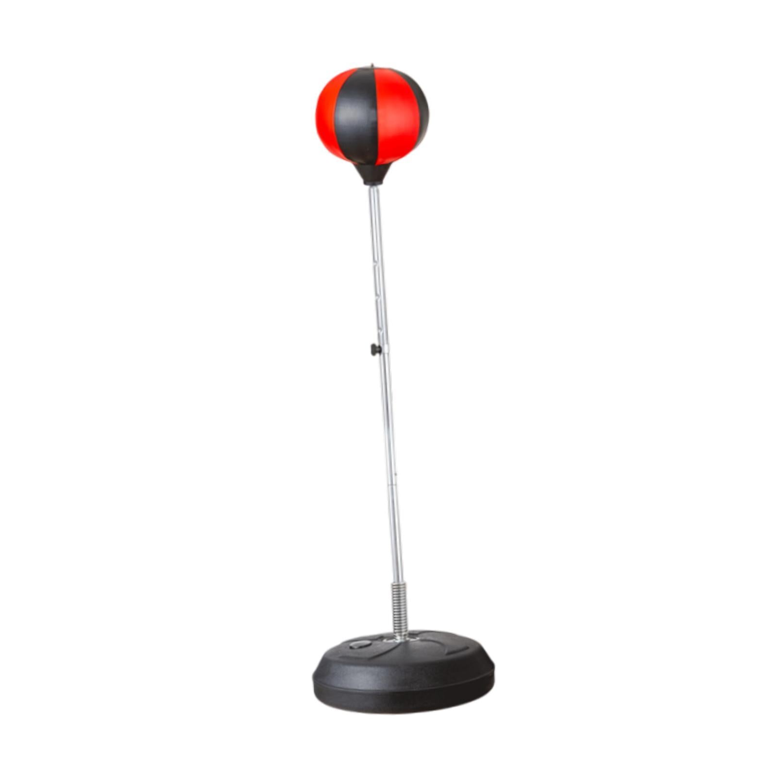 Punching Bag with Stand Stand up Sandbag Focus Reflex Ball Adjustable Height Black Red for Kids