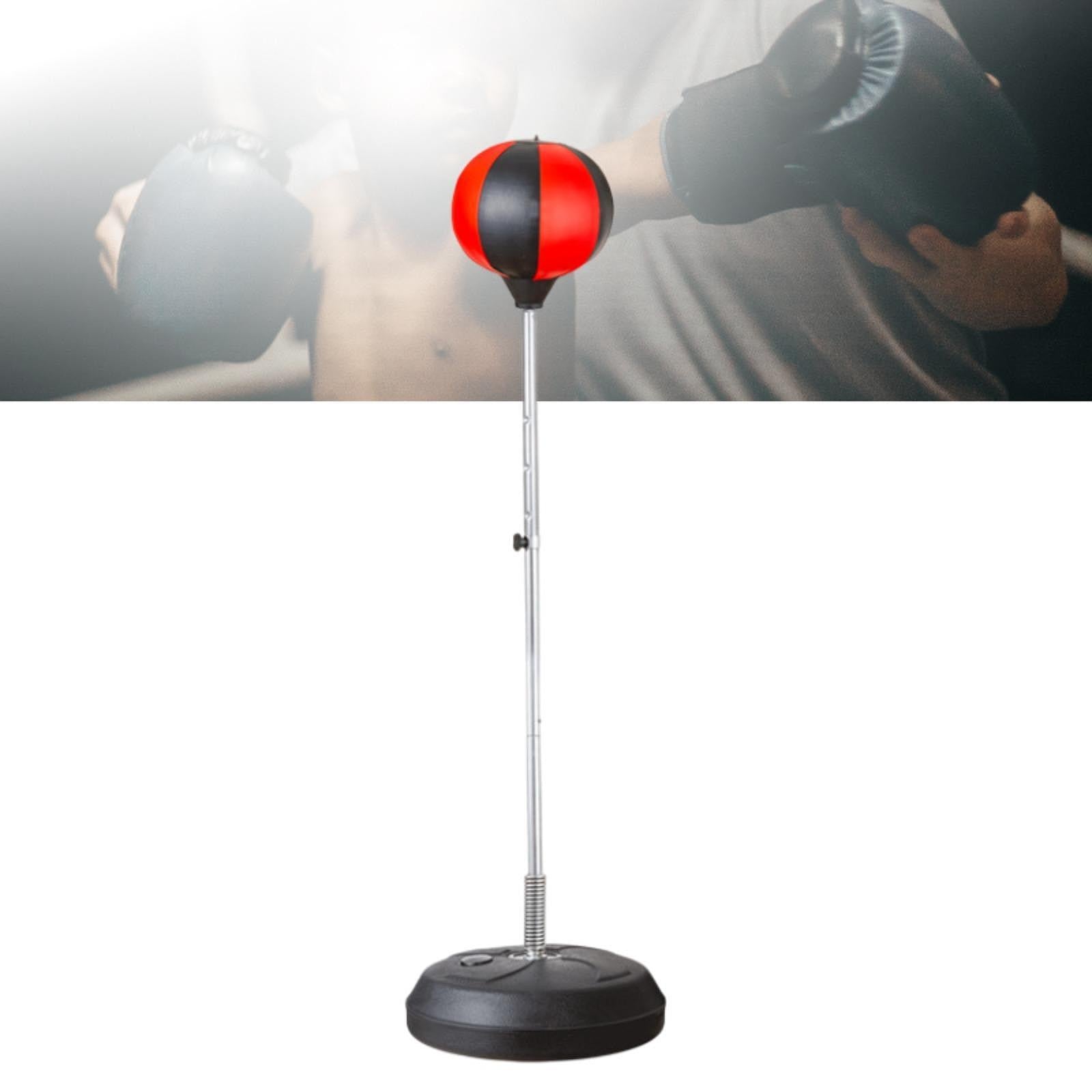 Punching Bag with Stand Stand up Sandbag Focus Reflex Ball Adjustable Height Black Red for Kids