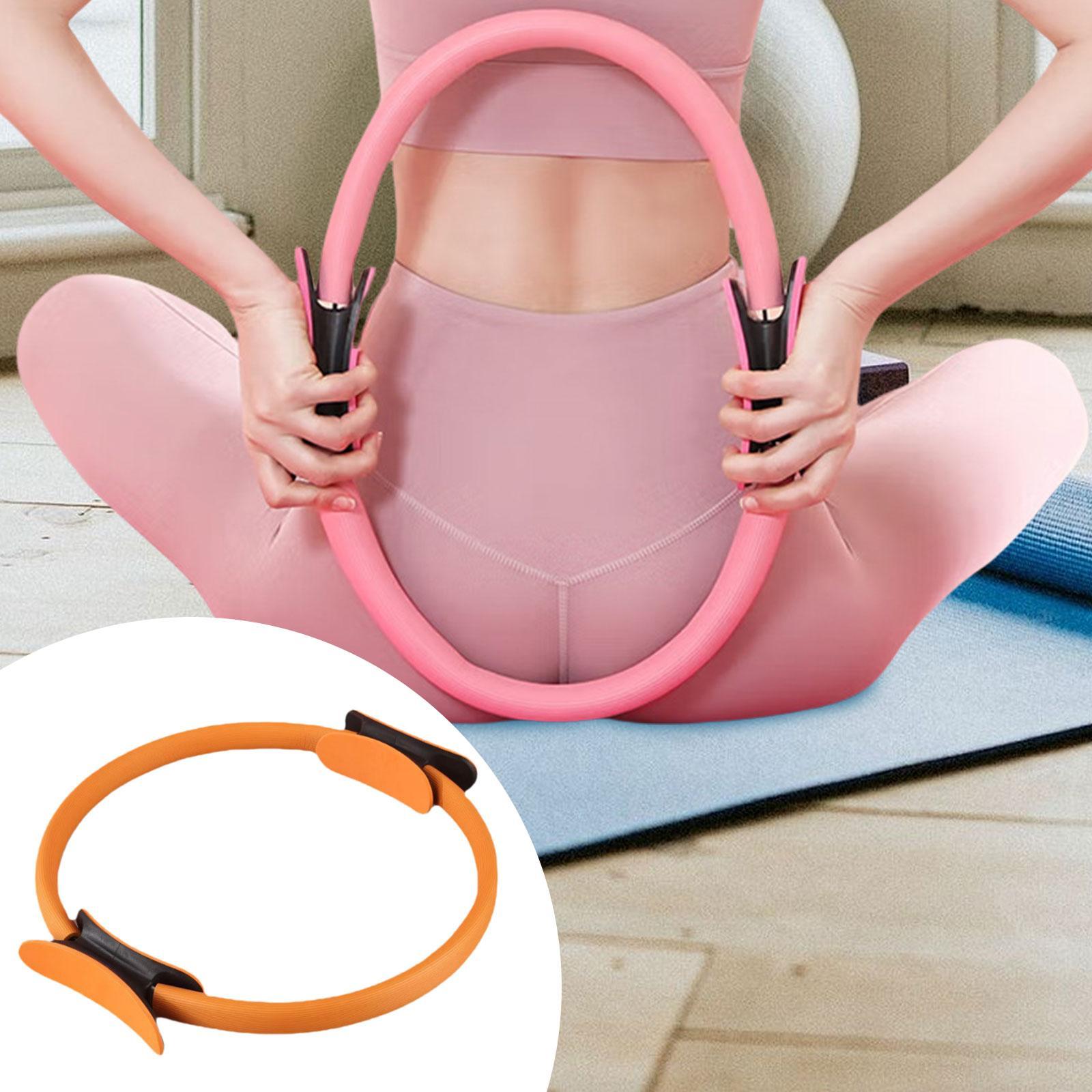 Pilates Hoop Circle Elasticity for Women Girl Home Pilates Equipment Workout Orange