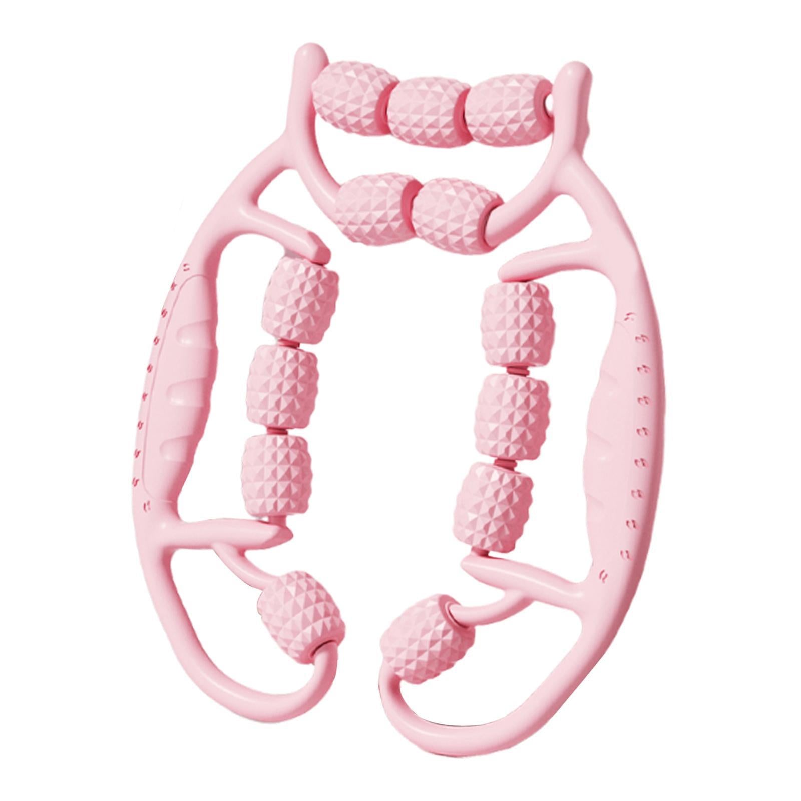 Portable 13 Wheels Leg Massage Roller for Indoor Sports Bodybuilding Workout Pink