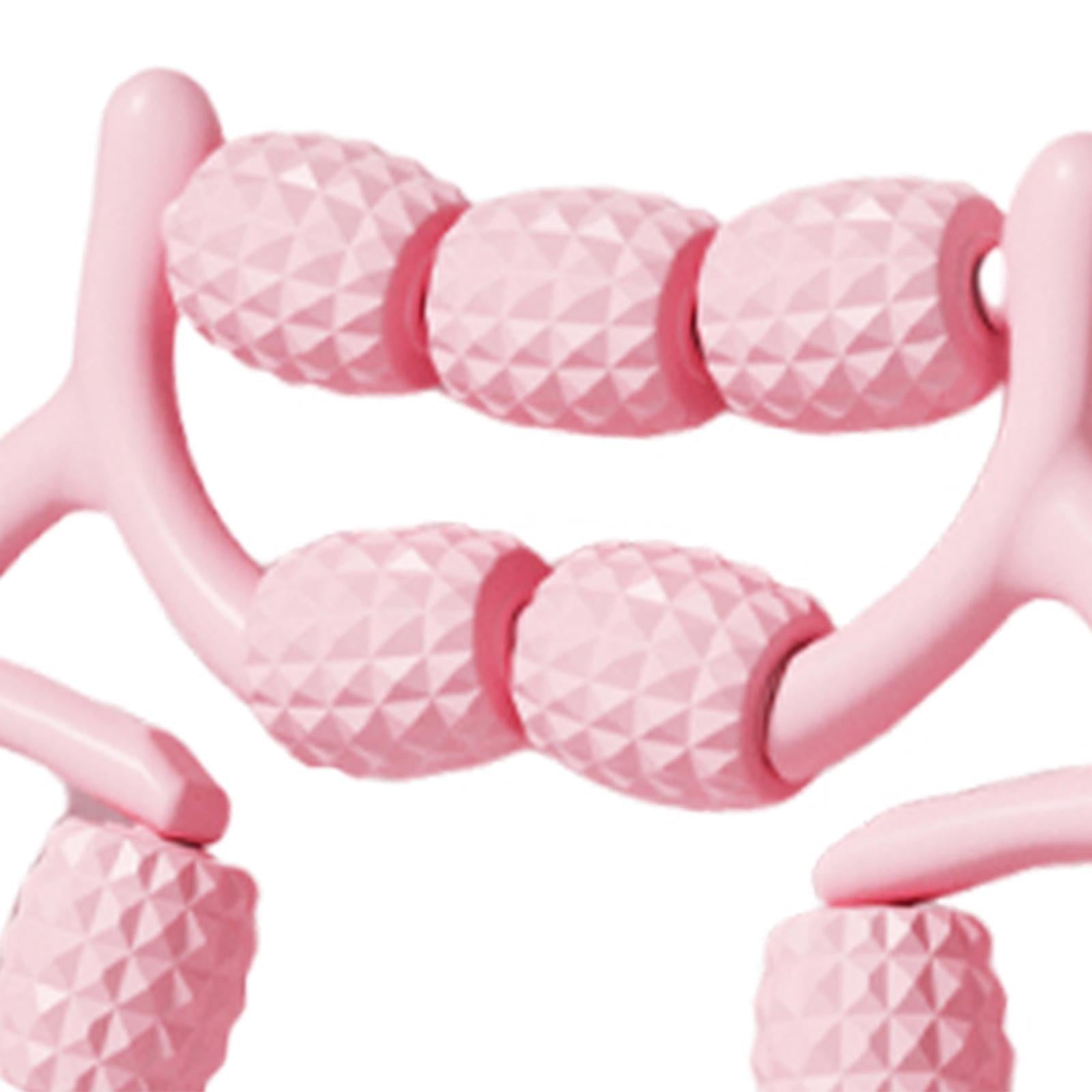 Portable 13 Wheels Leg Massage Roller for Indoor Sports Bodybuilding Workout Pink