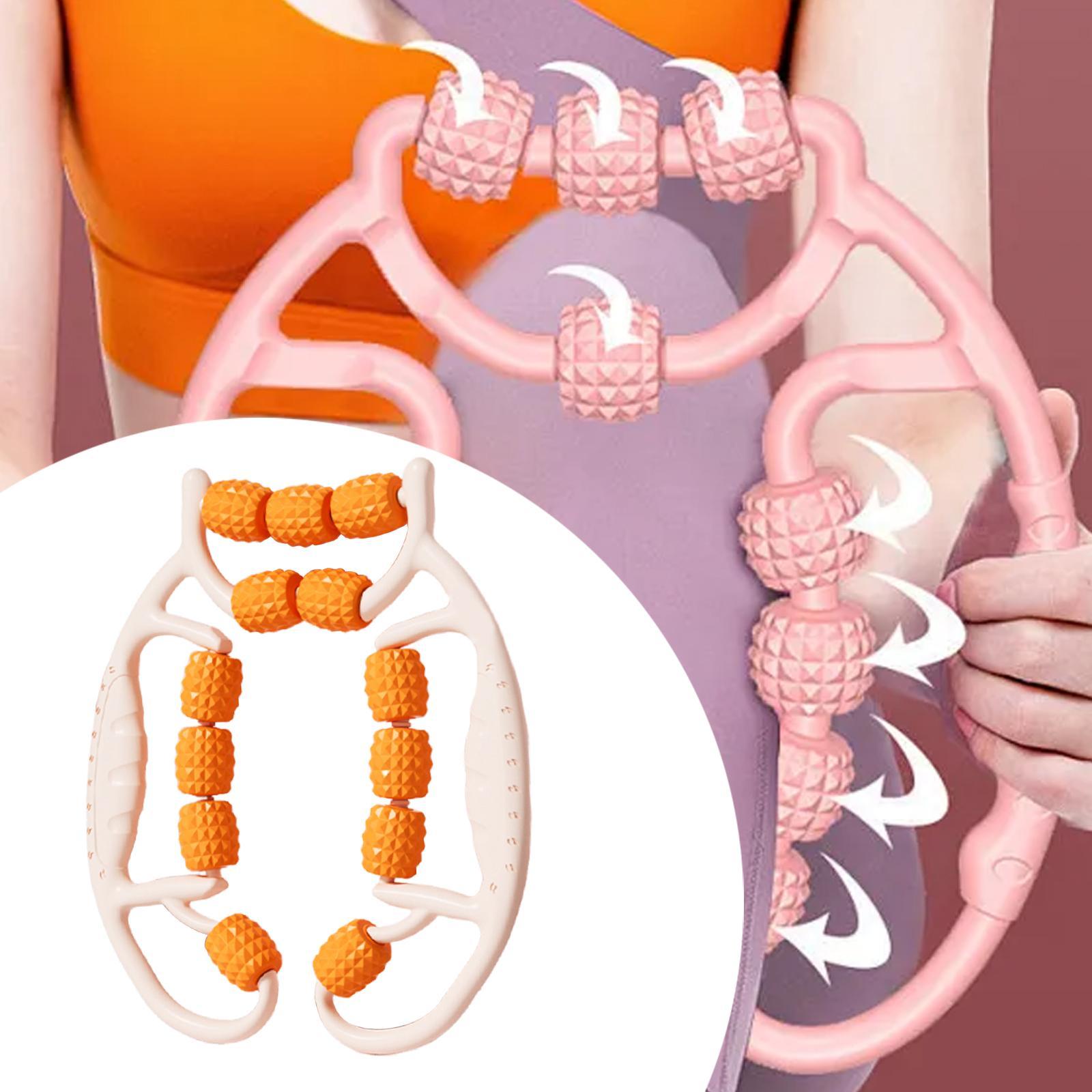 Portable 13 Wheels Leg Massage Roller for Indoor Sports Bodybuilding Workout Orange