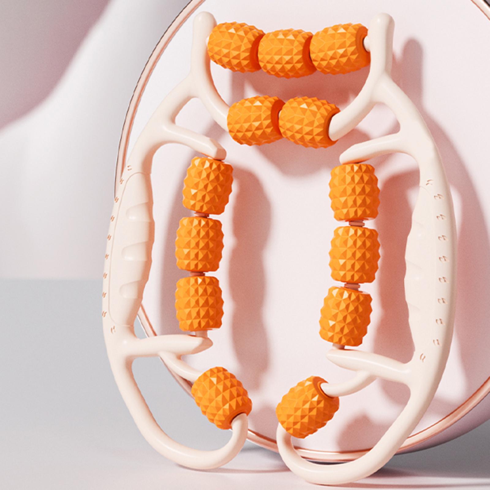 Portable 13 Wheels Leg Massage Roller for Indoor Sports Bodybuilding Workout Orange