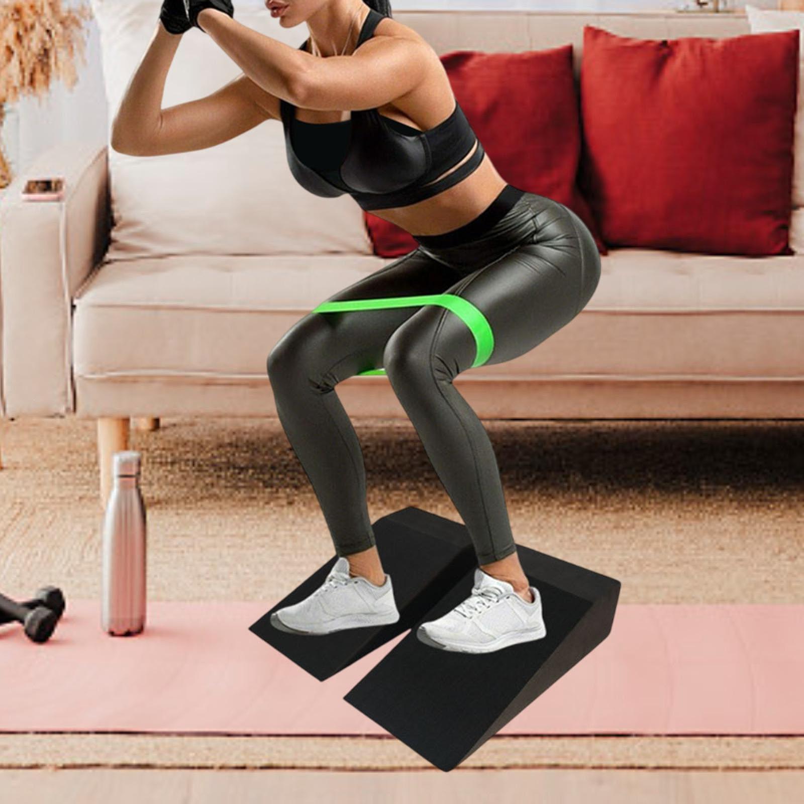 2x Squat Wedge Blocks Slant Boards for Weightlifting Balancing Indoor Sports