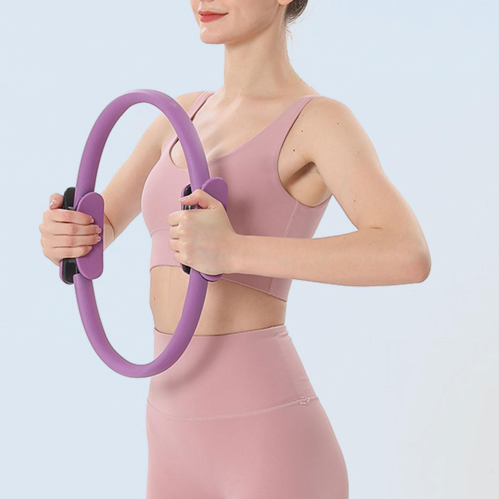 Pilates Ring Circle Workout for Women Men for Back Abdominal Muscle Shoulder Purple