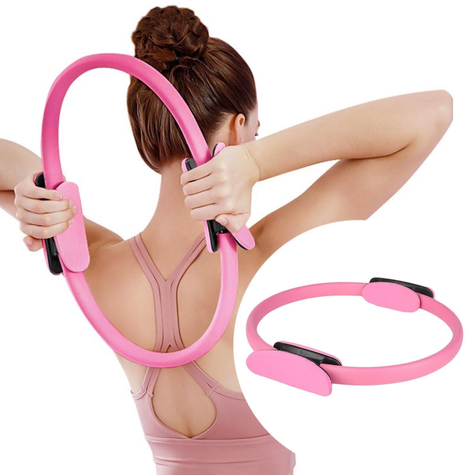 Pilates Ring Circle Workout for Women Men for Back Abdominal Muscle Shoulder Pink