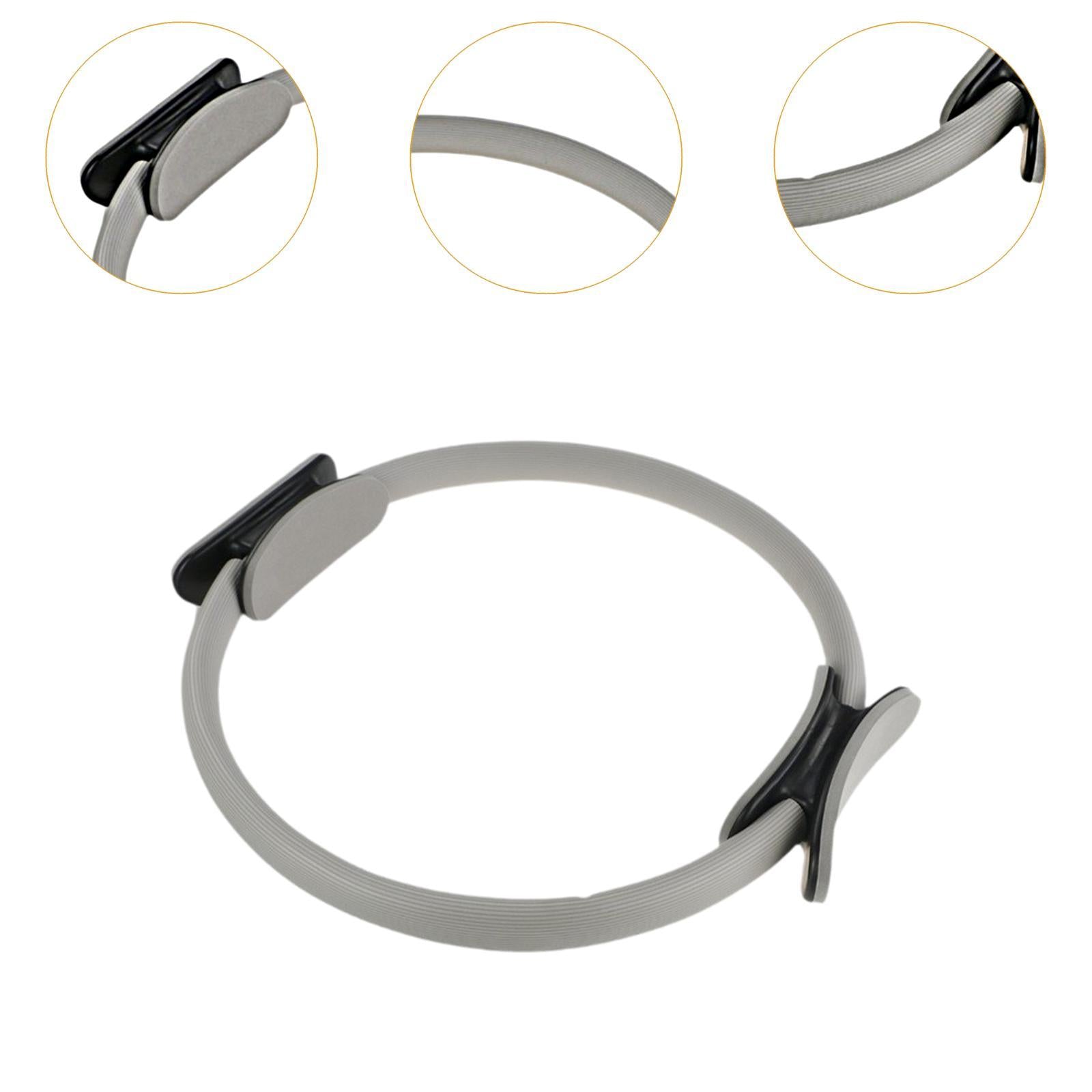 Pilates Ring Circle Workout for Women Men for Back Abdominal Muscle Shoulder Gray