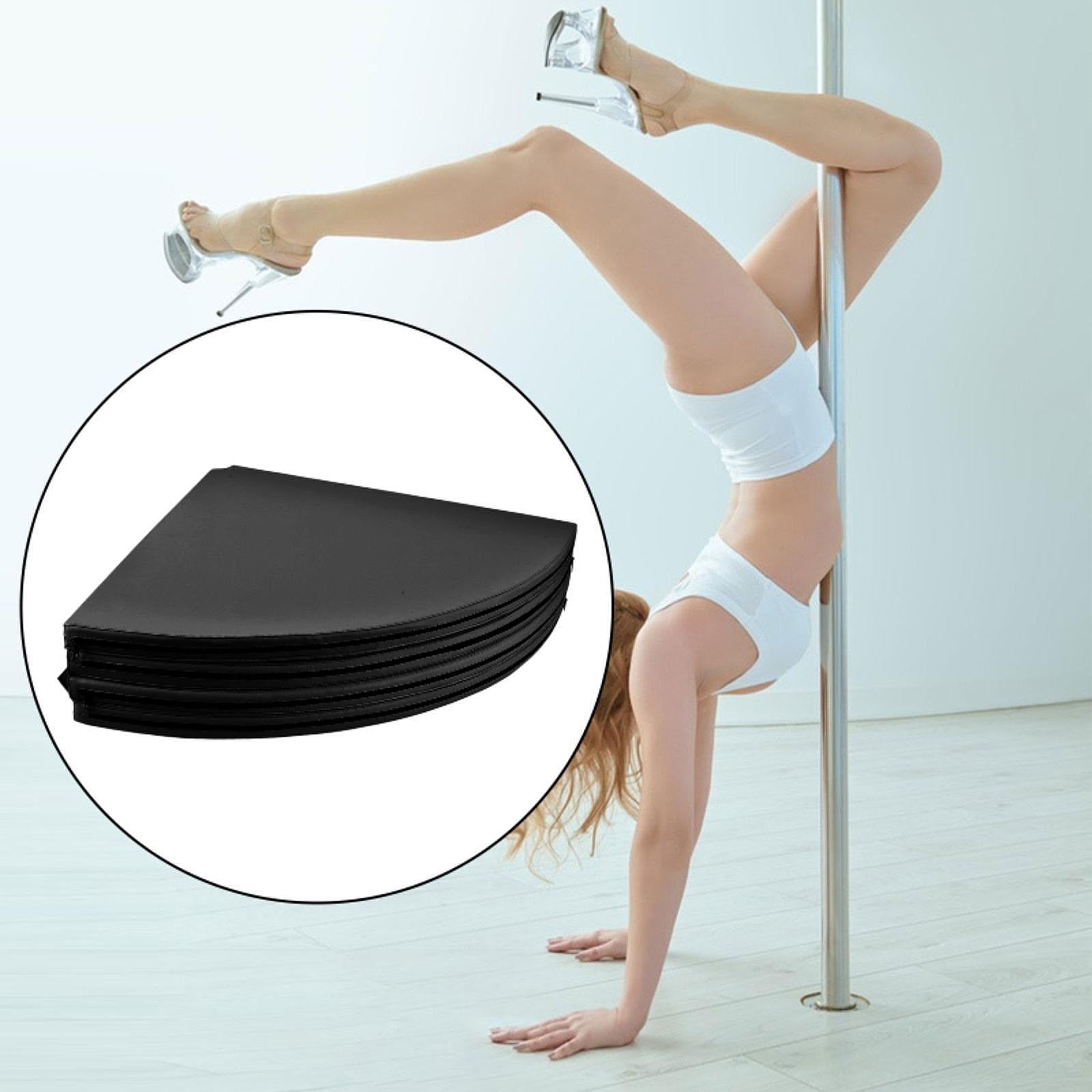 Folding Pole Dance Mat Portable Foldable Yoga Mat for Fitness Studio Workout Black