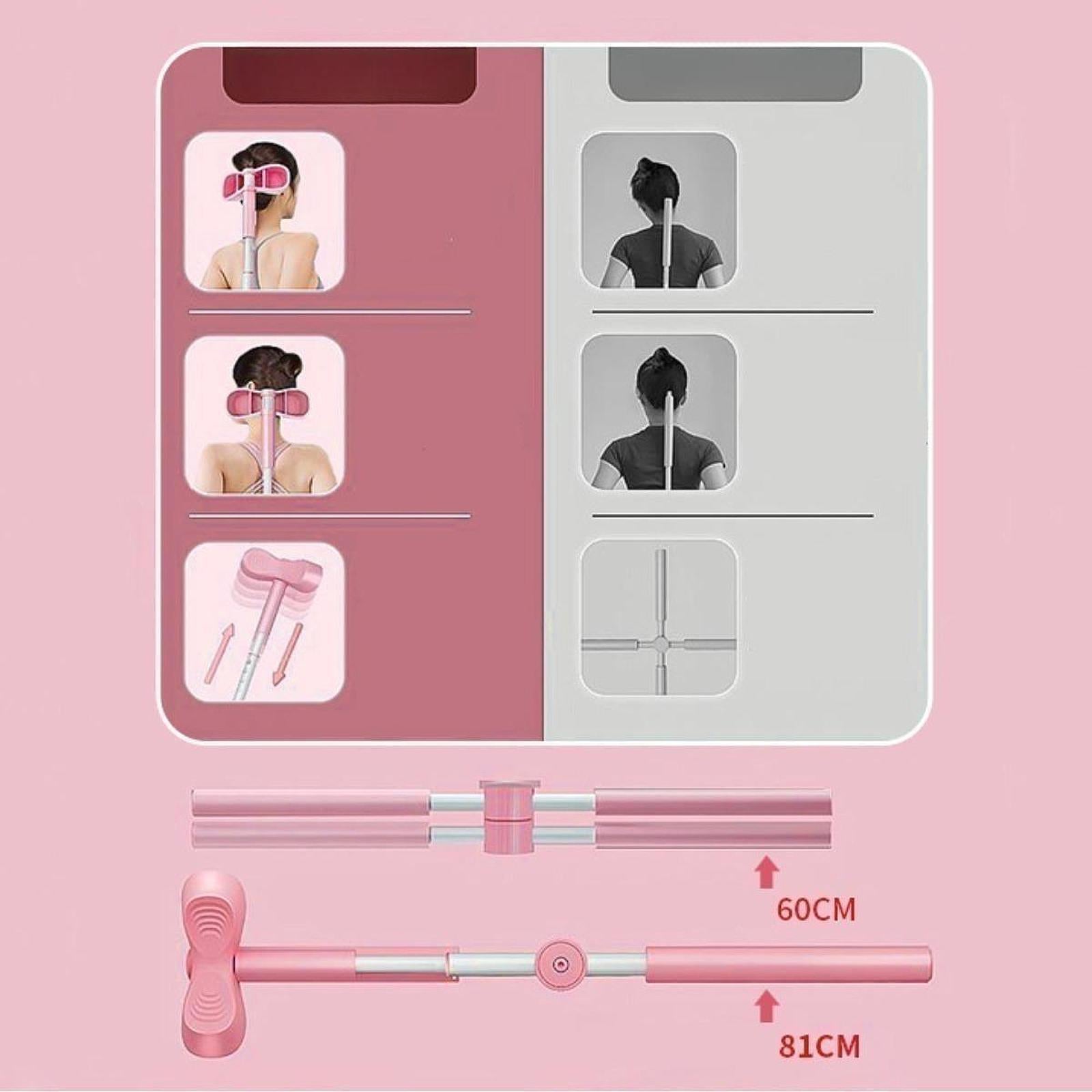 Yoga Stick Comfortable Headrest Four Adjustable Levels Dance Cross Open Back Pink