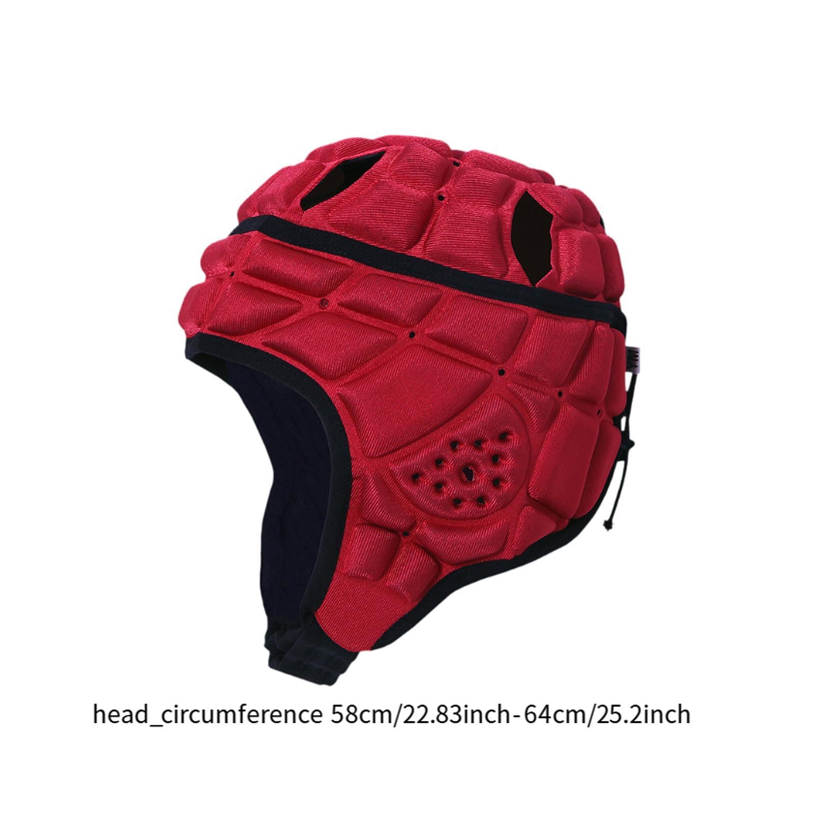 Rugby Helmet Ultralight Shockproof Protective Cap for Training Soccer Adults Red