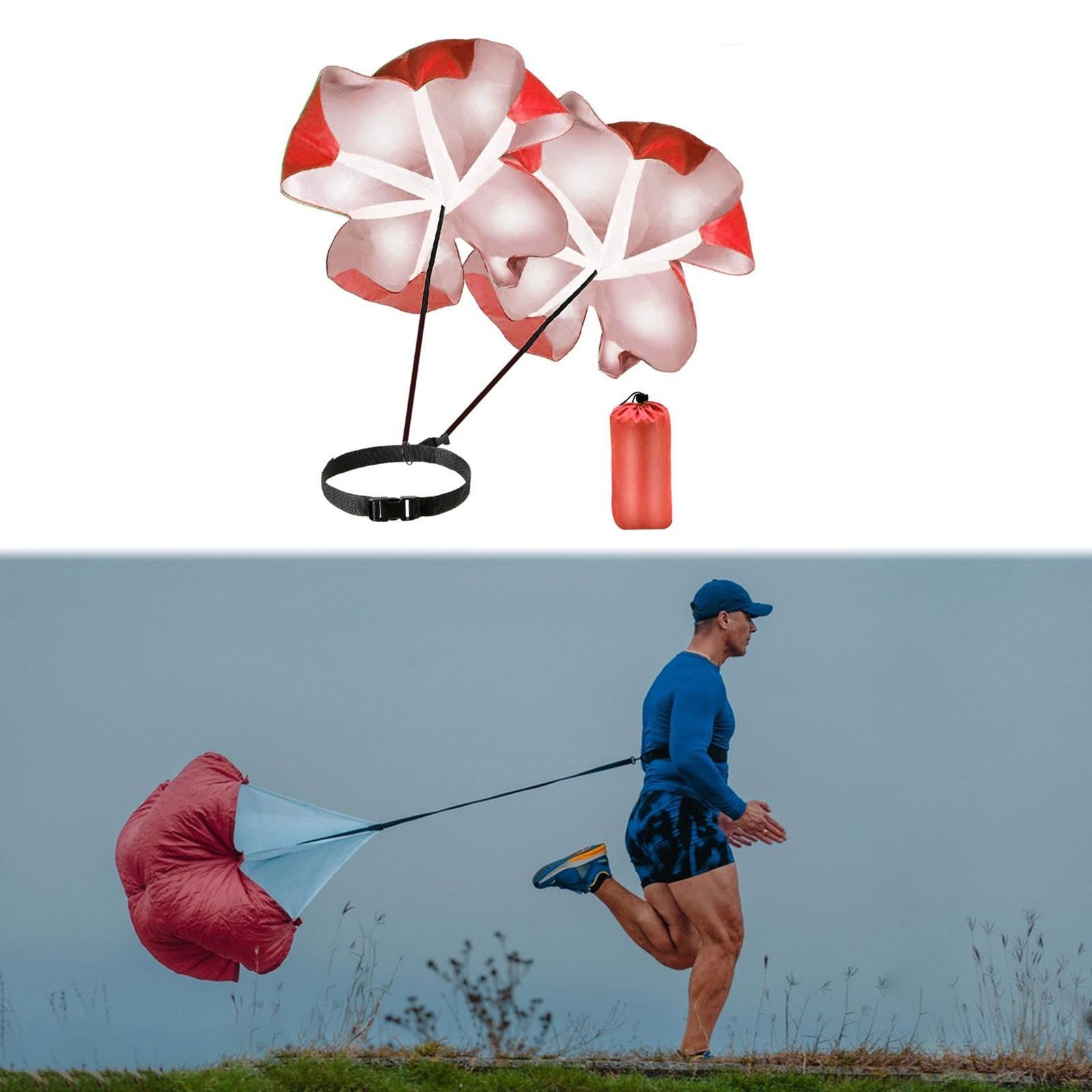 Running Speed Chute Powerchute Umbrella for Soccer Core Strength Kids Adults Red
