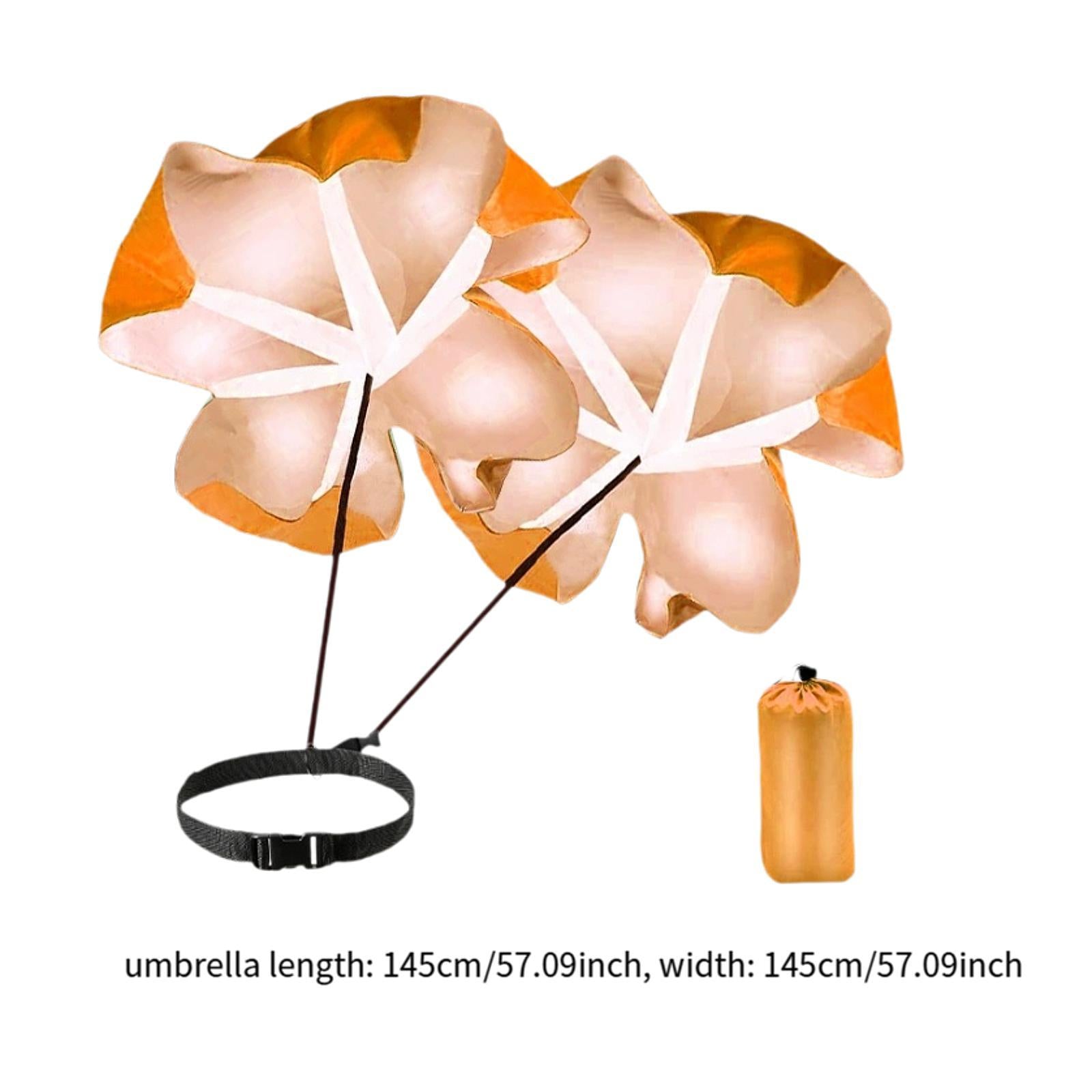 Running Speed Chute Powerchute Umbrella for Soccer Core Strength Kids Adults Orange