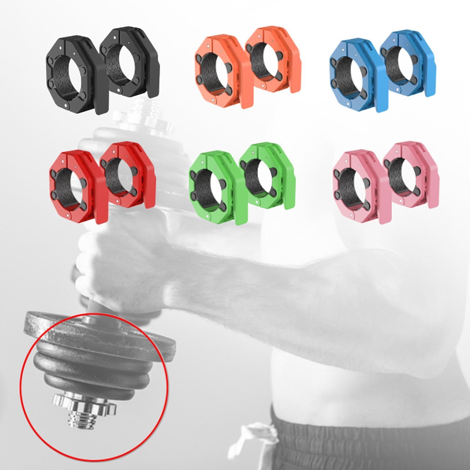 2 Pieces Barbell Collars Barbell Lock Collar Clips for Home Gym Dumbbell Bar Black