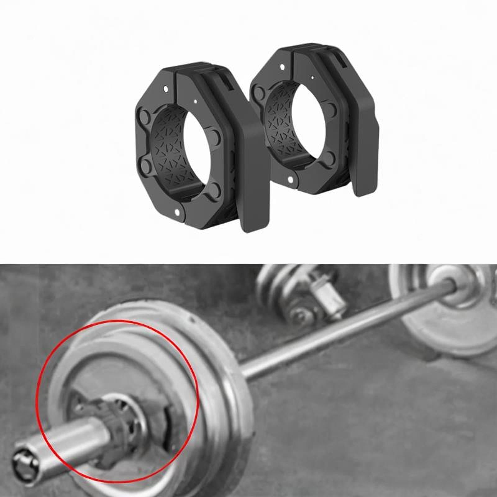 2 Pieces Barbell Collars Barbell Lock Collar Clips for Home Gym Dumbbell Bar Black