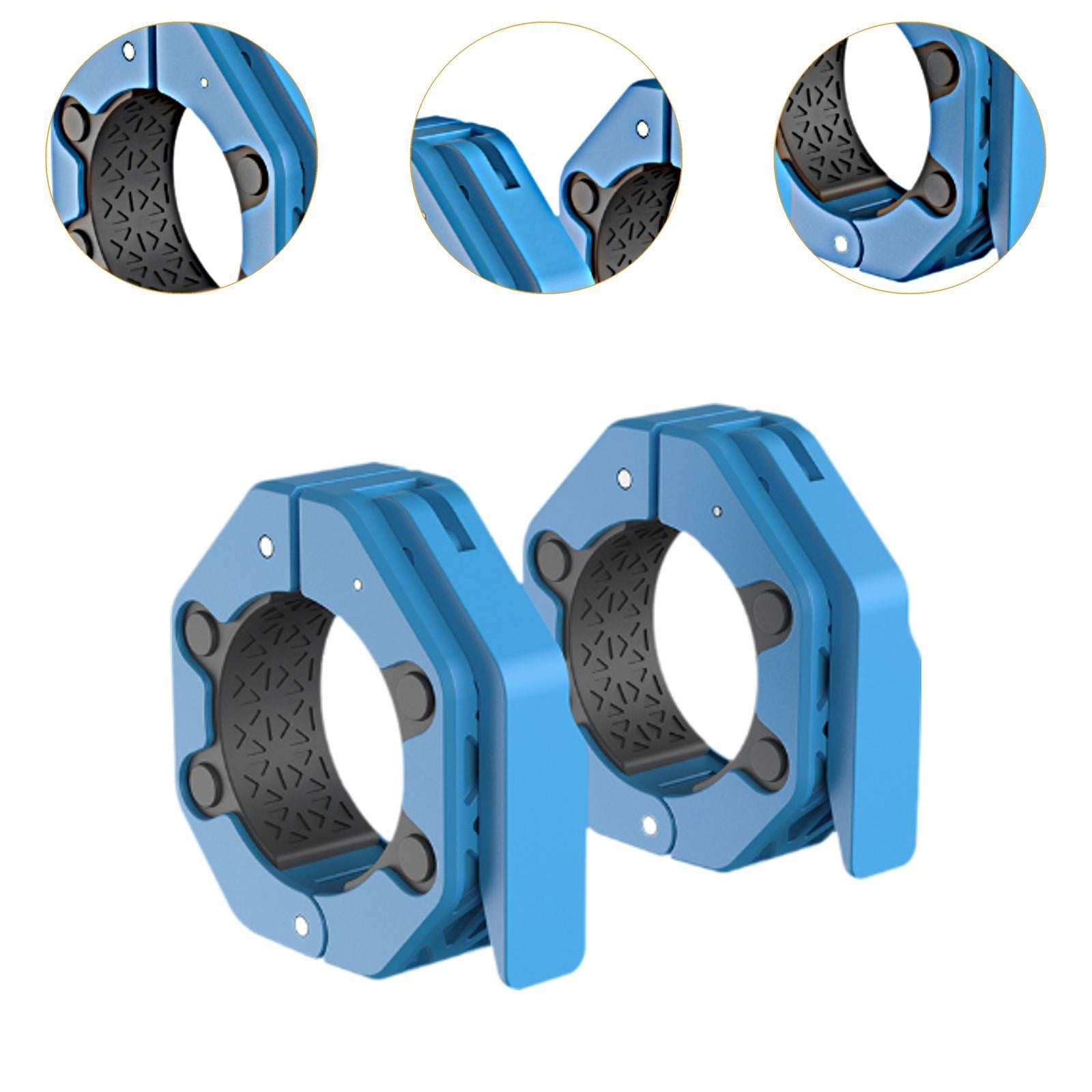 2 Pieces Barbell Collars Barbell Lock Collar Clips for Home Gym Dumbbell Bar Blue