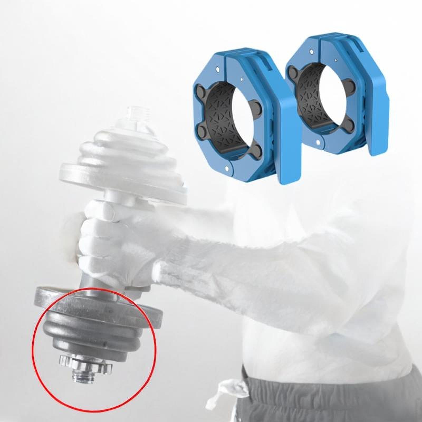 2 Pieces Barbell Collars Barbell Lock Collar Clips for Home Gym Dumbbell Bar Blue