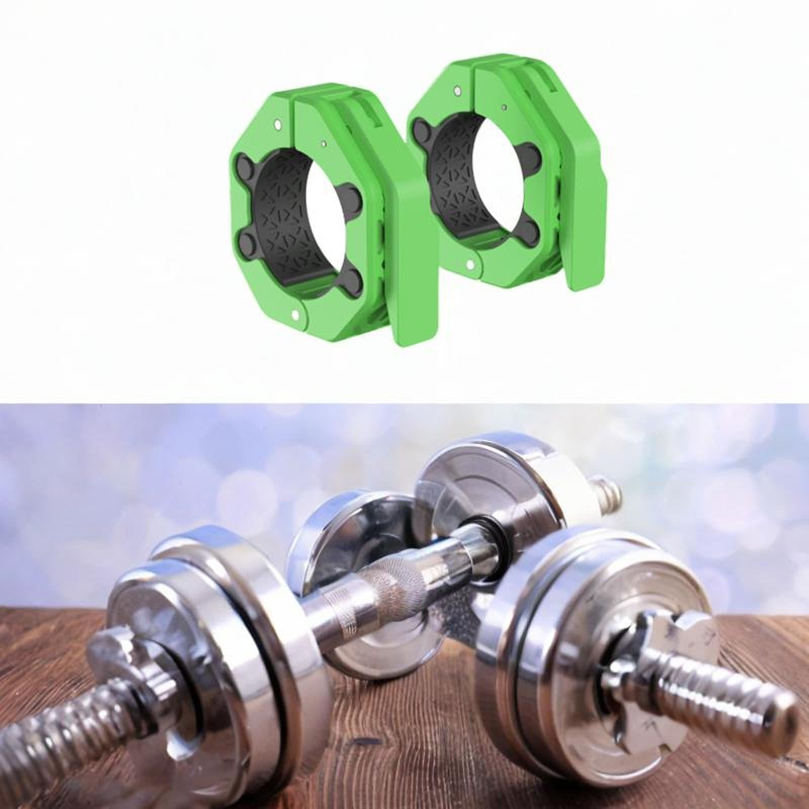 2 Pieces Barbell Collars Barbell Lock Collar Clips for Home Gym Dumbbell Bar Green