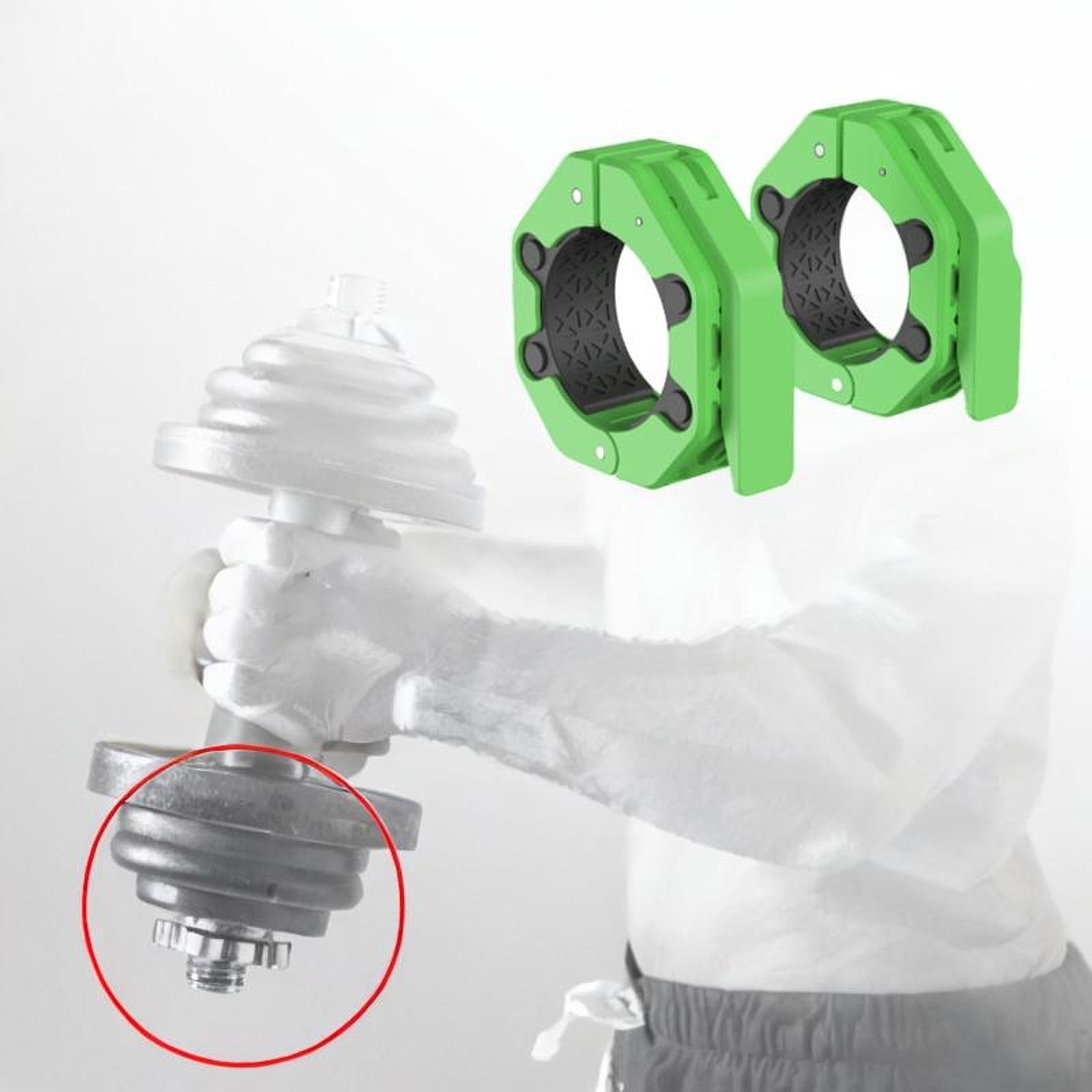 2 Pieces Barbell Collars Barbell Lock Collar Clips for Home Gym Dumbbell Bar Green
